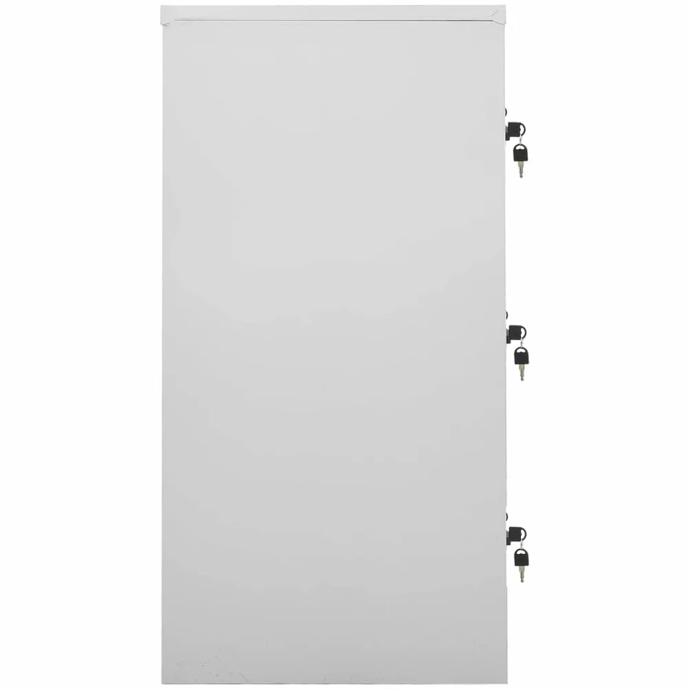 vidaXL Armadietto con Chiave Grigio Chiaro e Blu 90x45x92,5 cm Acciaio