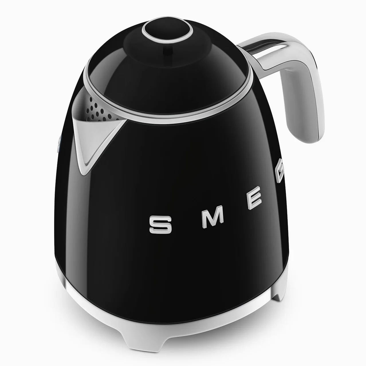 Smeg, Bollitore Elettrico Piccolo KLF05BLEU 0,8 L, Filtro Acciaio Inox, Autospegnimento di Sicurezza, Indicatore Livello Acqua, Base Antiscivolo e Avvolgicavo Integrato, Potenza 1400W, Nero