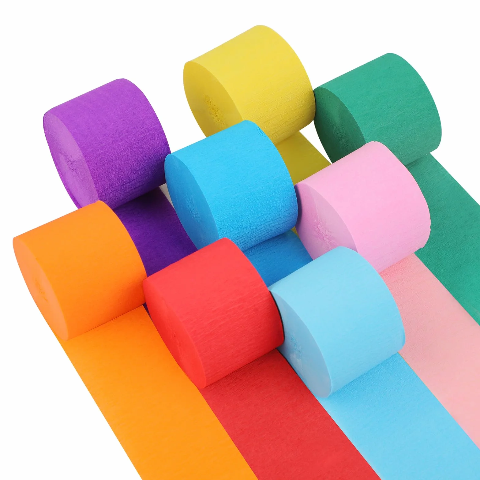 Nastro carta colorato 4,5 cm x 25 m, 8 rotoli, per matrimoni, carnevale, eventi festivi, serpentine e strisce multicolore