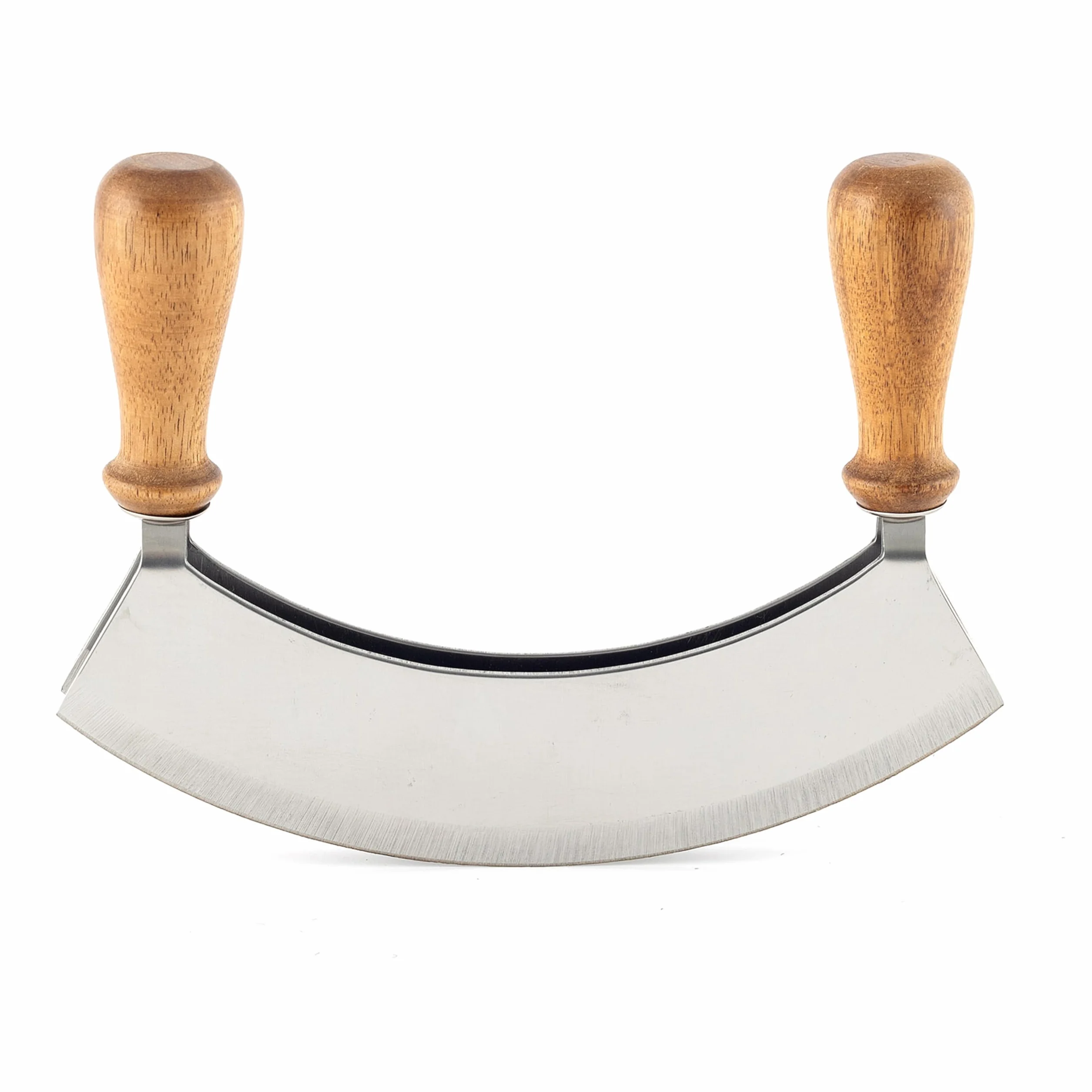 Hanseküche Coltello per erbe aromatiche, tritatutto, doppio gambo, 17,5 cm, acciaio speciale, lama da cucina per tritare finemente e tagliare le erbe (tritatutto)