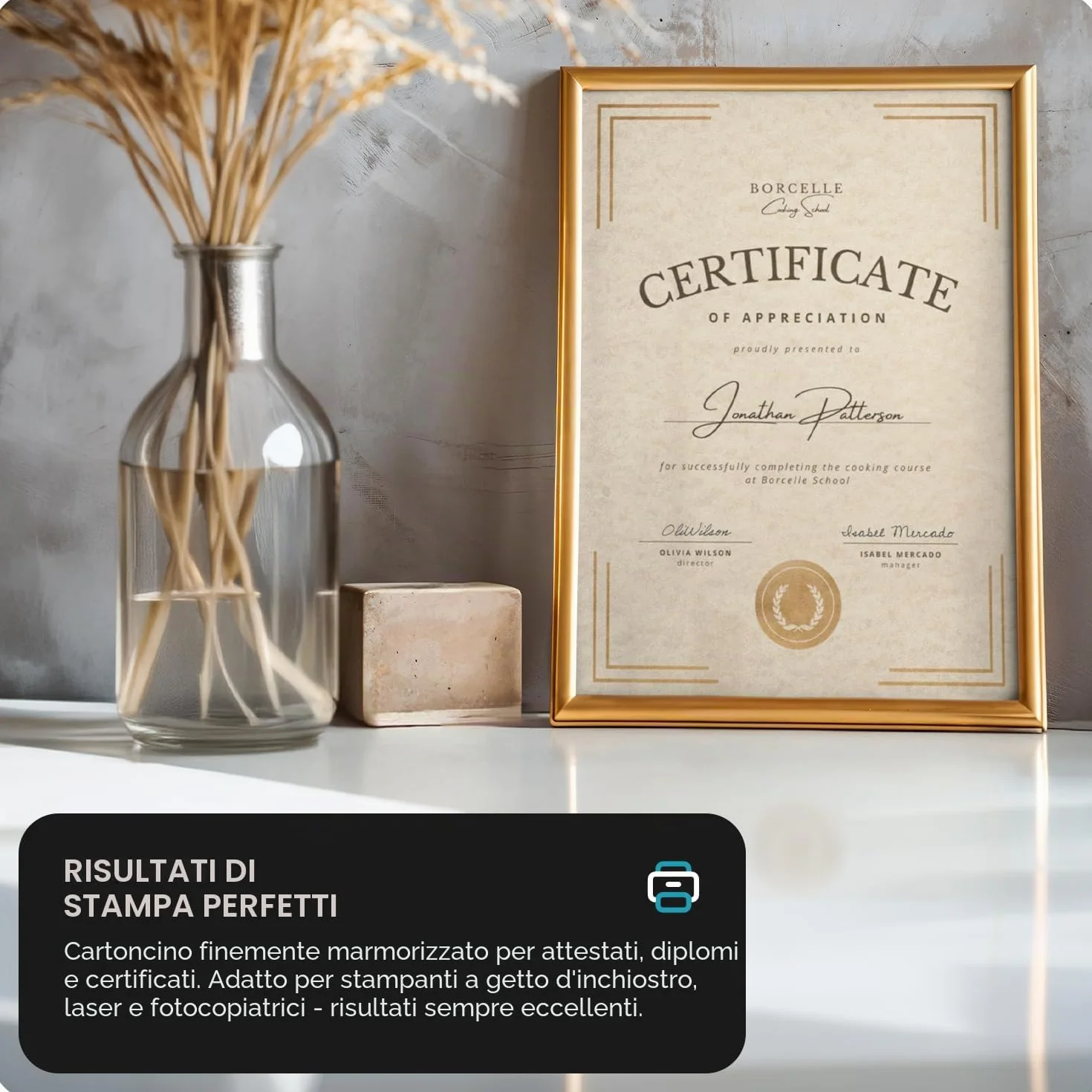 Aster Laguna Sand carta decorativa effetto marmo beige chiaro A4 210x297mm 180g 20x cartoncino marmorizzato