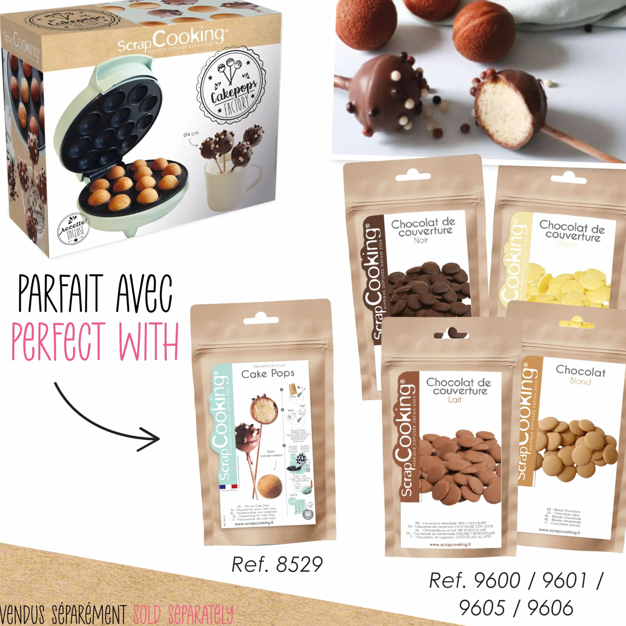 ScrapCooking - Macchina per Cakepops - Dispositivo Cake Pops Factory - Pronto in 5 minuti - Regalo Pasticceria Cucina Gustare - Ricetta Inclusa - 3893