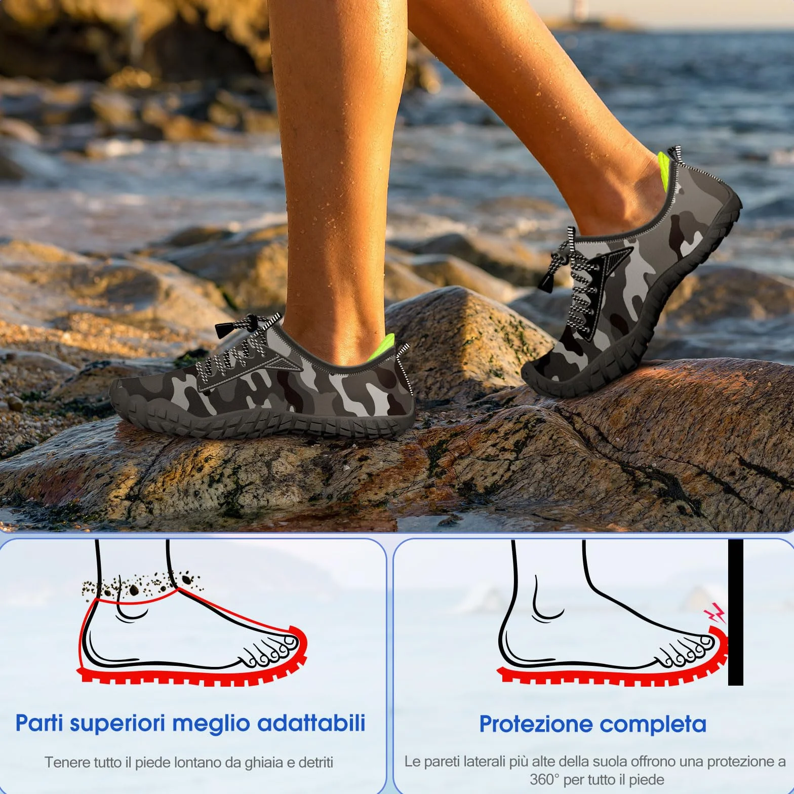 Crova Scarpe da Immersione Bambini Antiscivolo da Spiaggia Surf