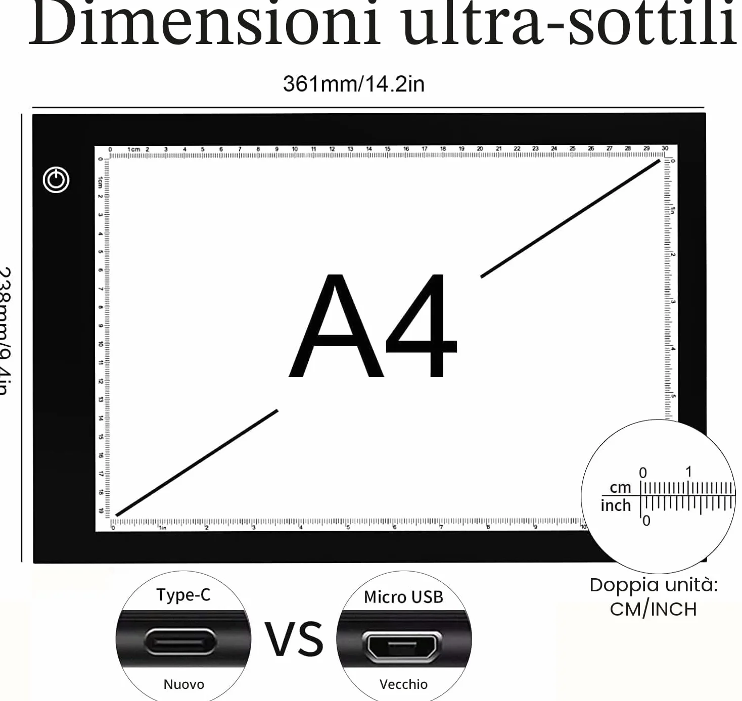 A4 LED Copy Board Light Box Drawing Pad Tracing Table USB Brightness Adjustable for Artists Animation Sketching X-ray Viewing