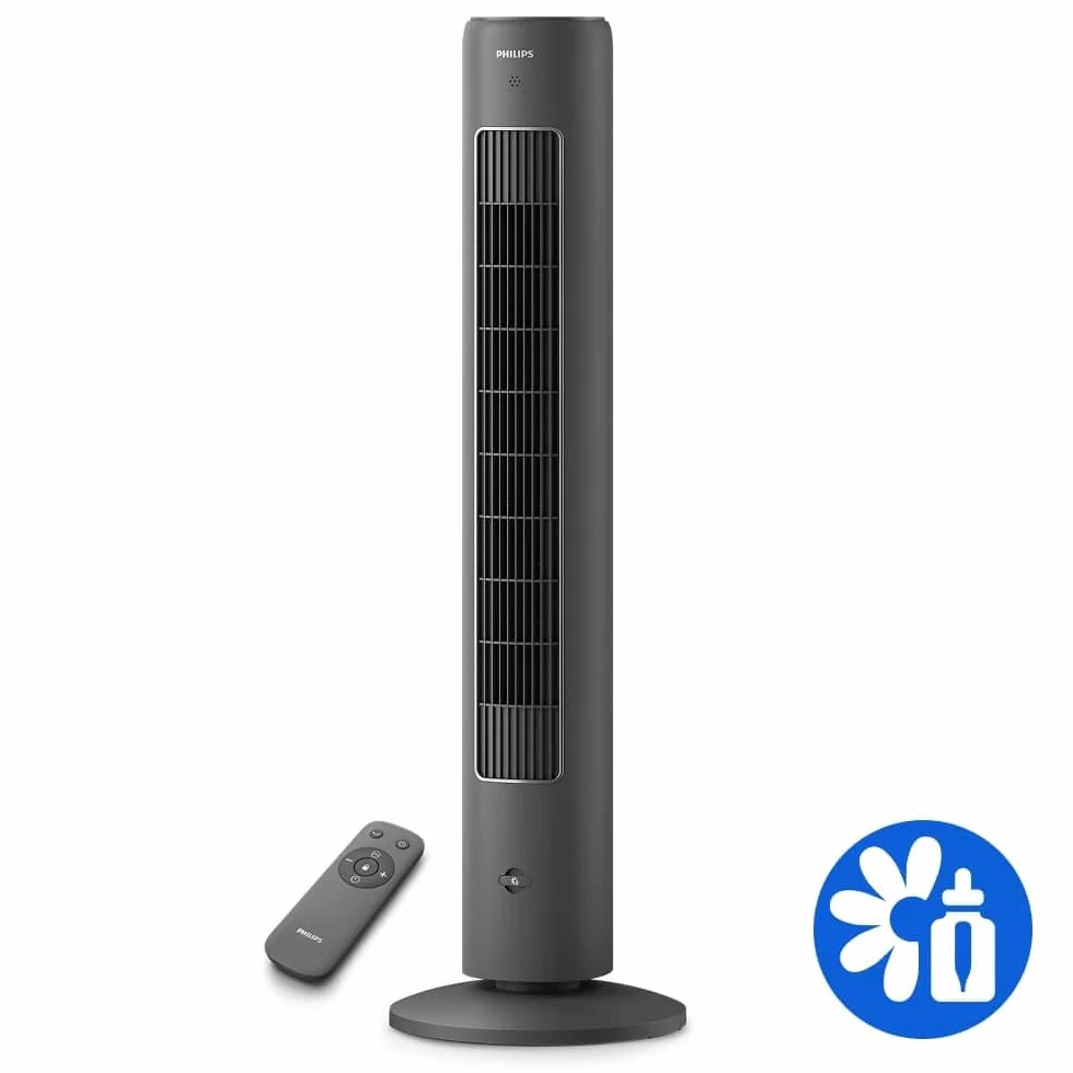 Philips Ventilatore a Torre Serie 5000 105 cm 40W Telecomando Timer 3 Velocità 3 Modalità Grigio Scuro CX5535/11