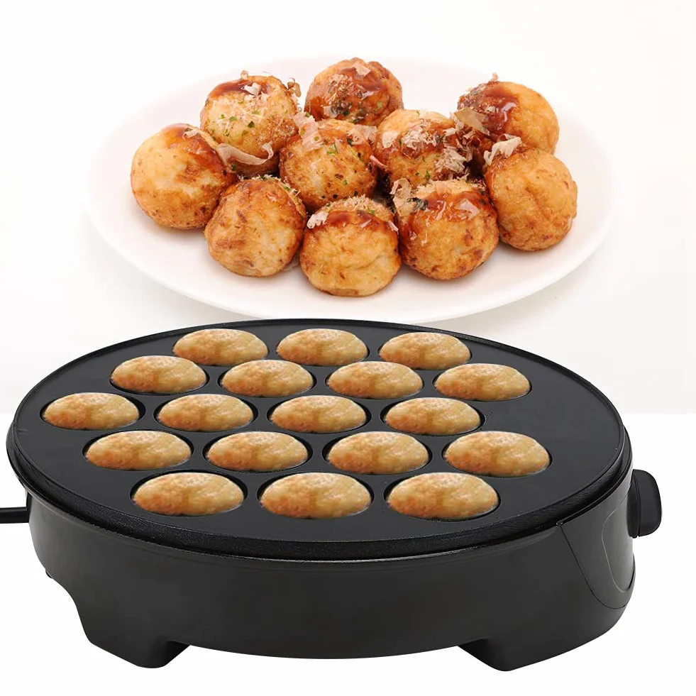 Macchina Elettrica per Takoyaki 18 Fori Antiaderente Piastra Giapponese 4cm