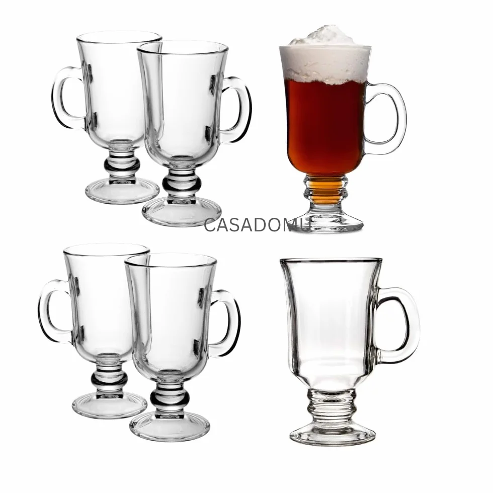 Irishcoff Pasabahce Calice in Vetro Irishcoffee con Manico, Trasparente, 12 Pezzi
