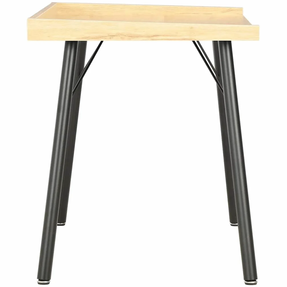 Scrivania effetto rovere, 90 x 50 x 79 cm, compatta per computer con gambe in metallo, moderna scrivania da lavoro per casa, ufficio, studio, colore: nero