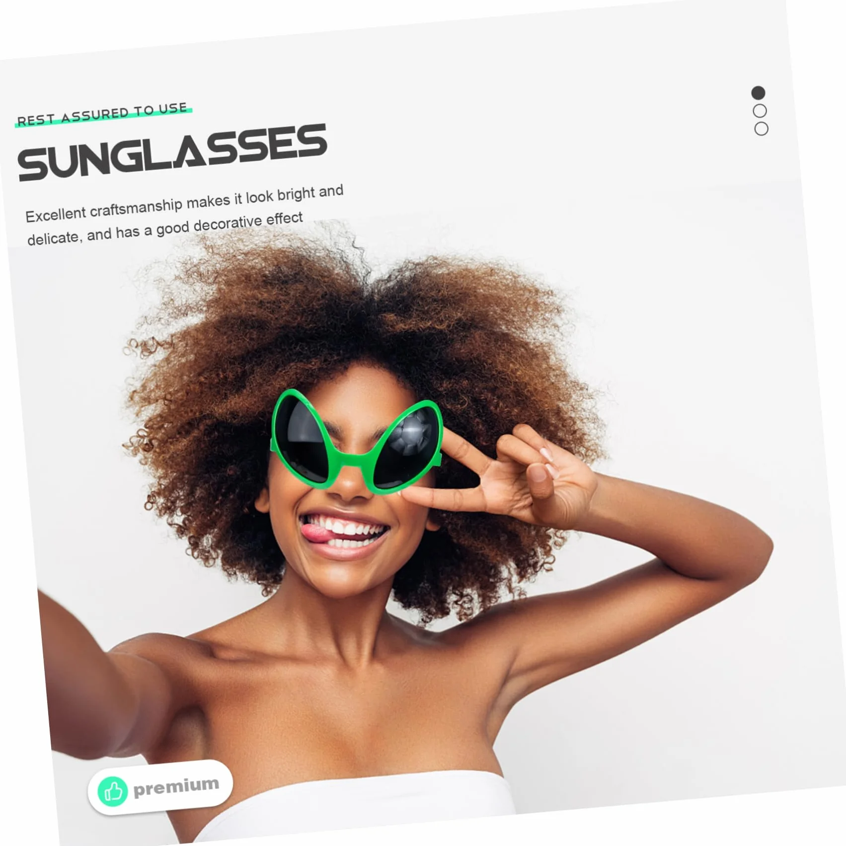 CLISPEED 2 Pezzi Occhiali da Sole Cosplay Festa Lenti Grigie Montatura Verde Accessori Party Photobooth Costume Alieno