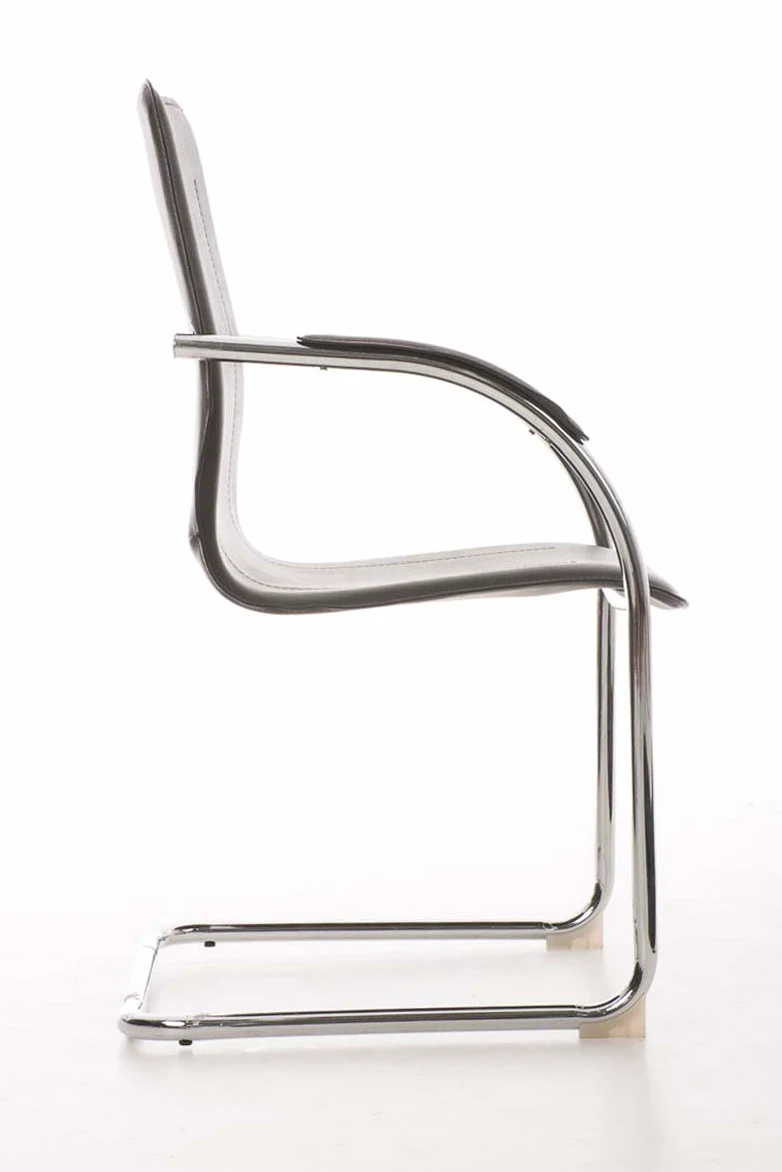 CLP - Melina, sedia per sala d’attesa a cantilever con braccioli, seduta in similpelle, con struttura in metallo Contemporaneo Grey