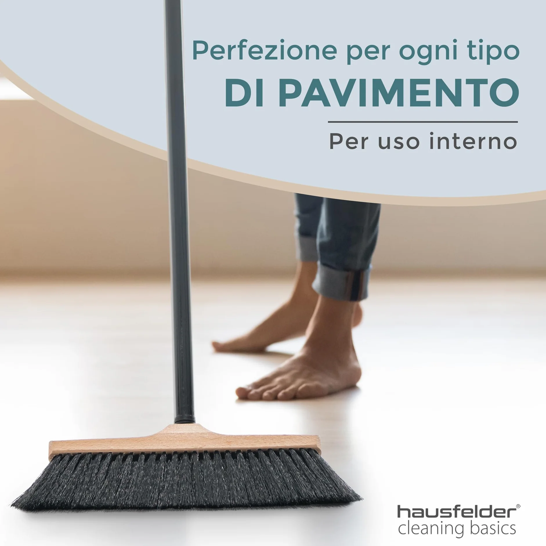 Hausfelder Scopa da camera in legno 30 cm, morbida