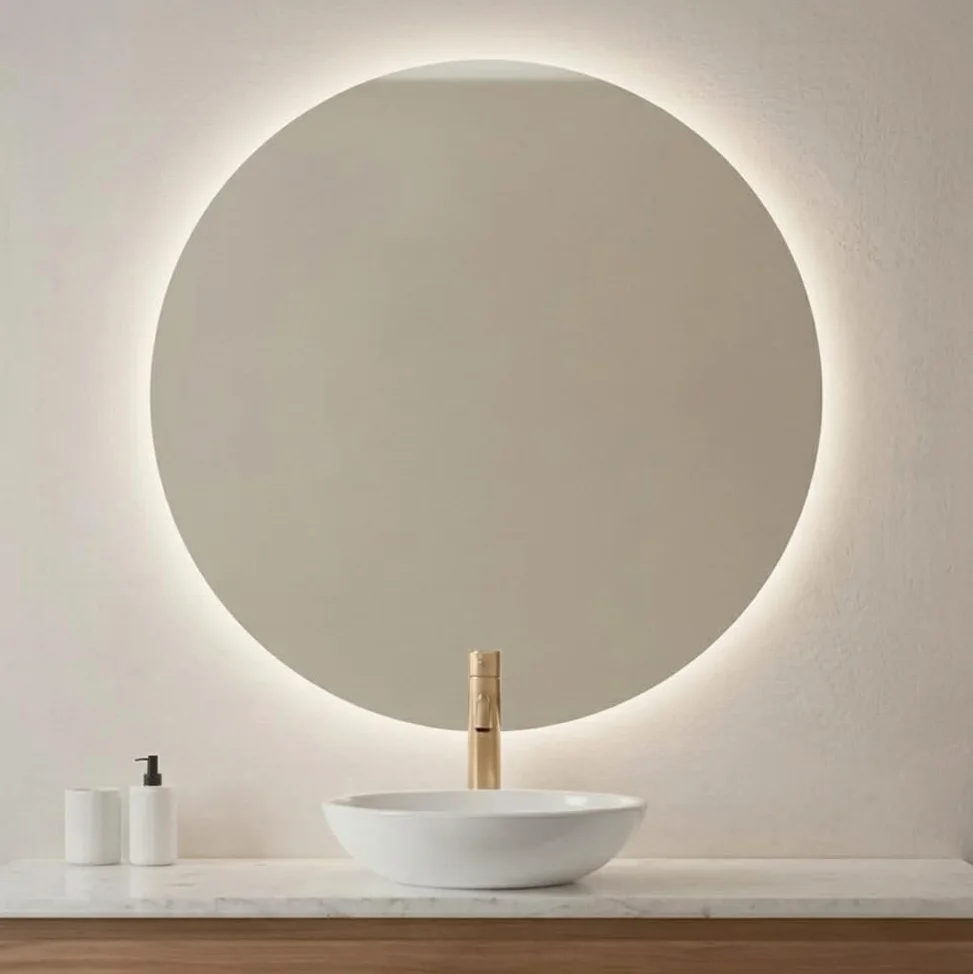Inbagno Specchio Bagno Tondo LED 60 cm Retroilluminato – Diametro 60 cm Luce Naturale 4500K – Specchiera Circolare Design Moderno IP67 – Alta Luminosità