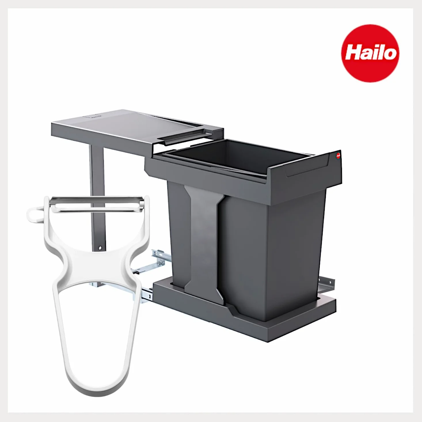 Hailo Solo 3632 MS Swing 30.1/20 - Pattumiera da Incasso per mobili da 30 cm di Larghezza