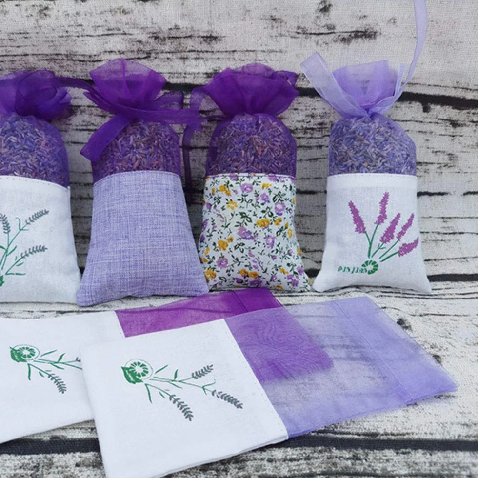 24 Pezzi Sacchetti di Lavanda bustina Sacchetti Vuoti Viola Garza di Coulisse di Cotone per Lavanda, spezie ed Erbe