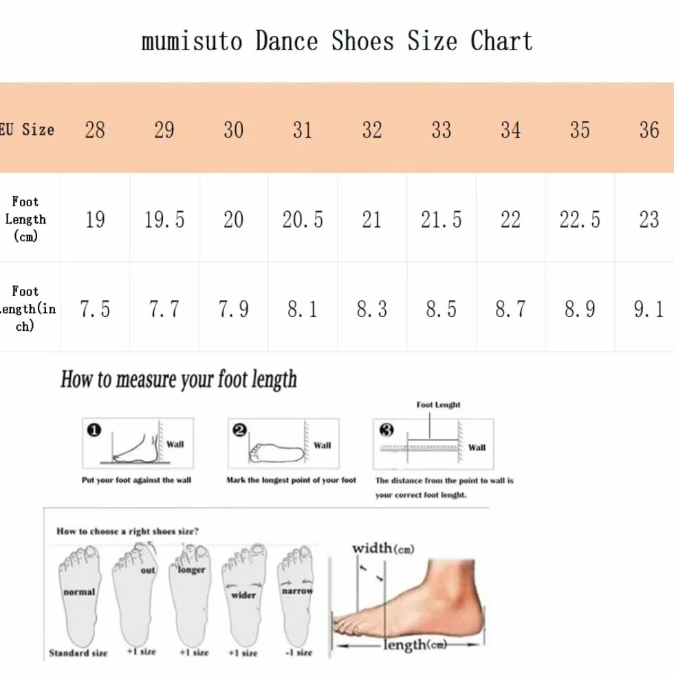 mumisuto Scarpa da Ballo Latino Morbida Comoda per Bambina Tacco Alto 4cm Marrone