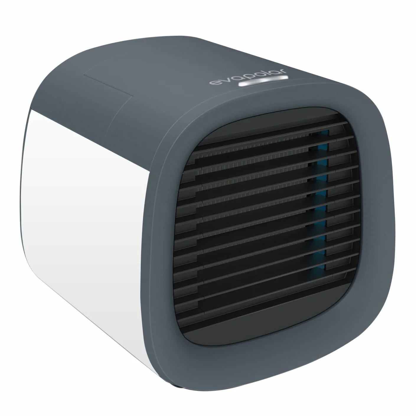 Evapolar evaCHILL - Raffreddatore d'aria e umidificatore portatile, ventola di raffreddamento da tavolo, per casa e ufficio, con connettività USB e luce LED integrata, grigio urbano, piccolo