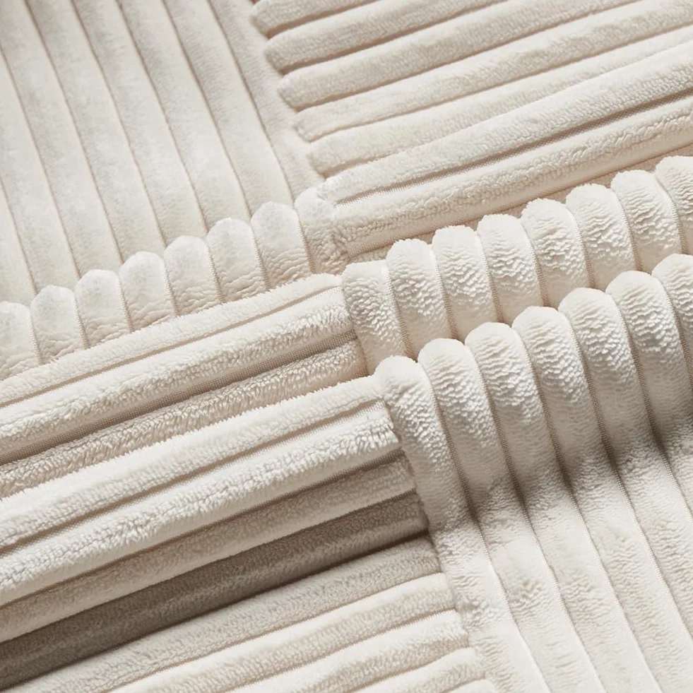 Boho Federe Cuscini Divano 30x60 Velluto Coste Beige Chiaro