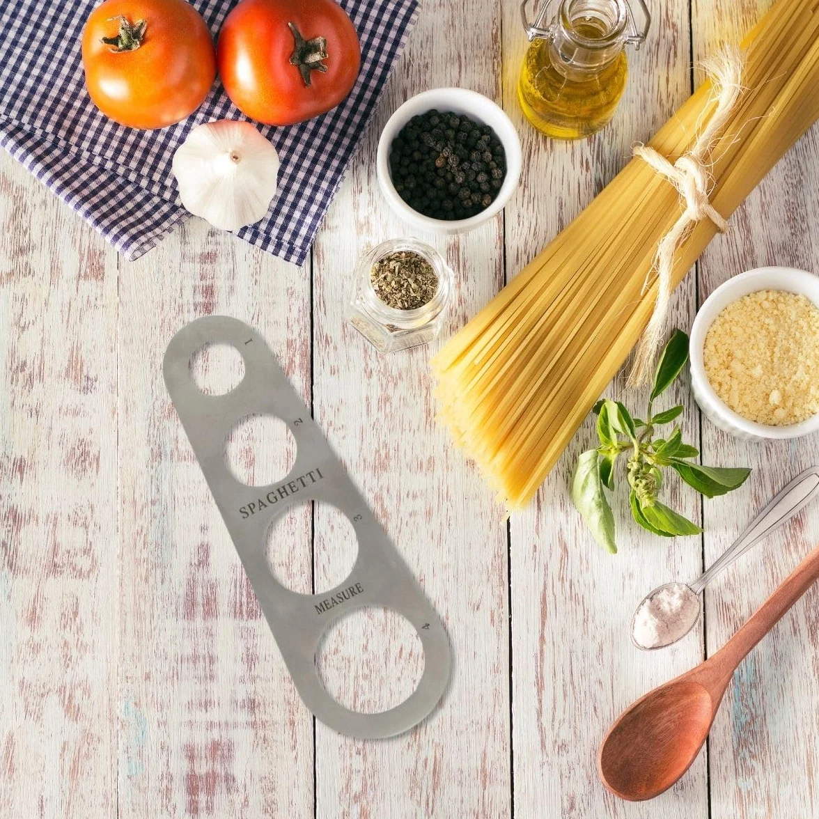 Fackelmann - Misuratore per Spaghetti, Dosatore per Spaghetti, Acciaio Inossidabile, 18,5 x 6,5 cm