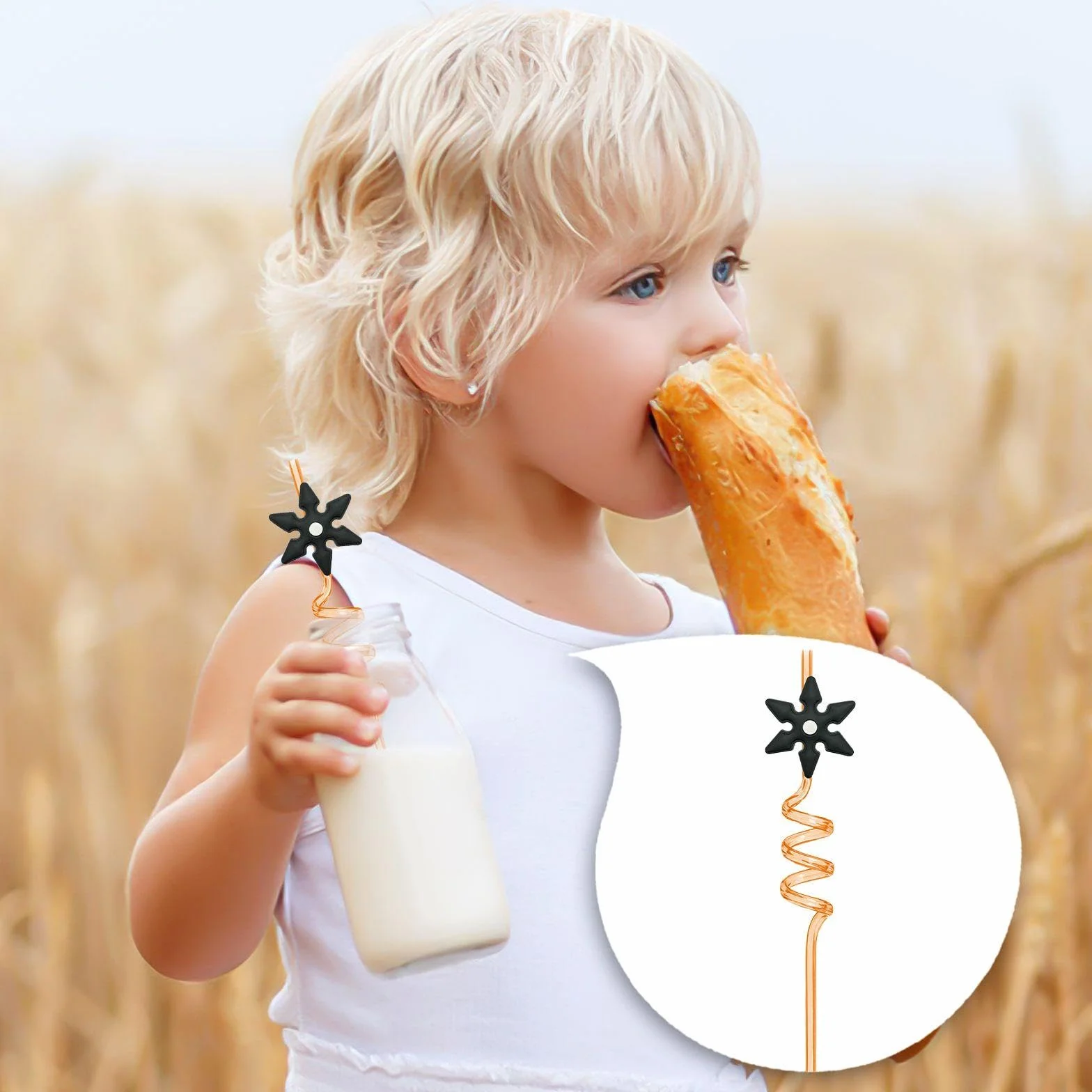 16 Pezzi Cannucce A Tema Ninja, Cannucce Divertenti, Cannucce di Design Creativo, Cannucce per Bambini, Cannucce Riutilizzabili.