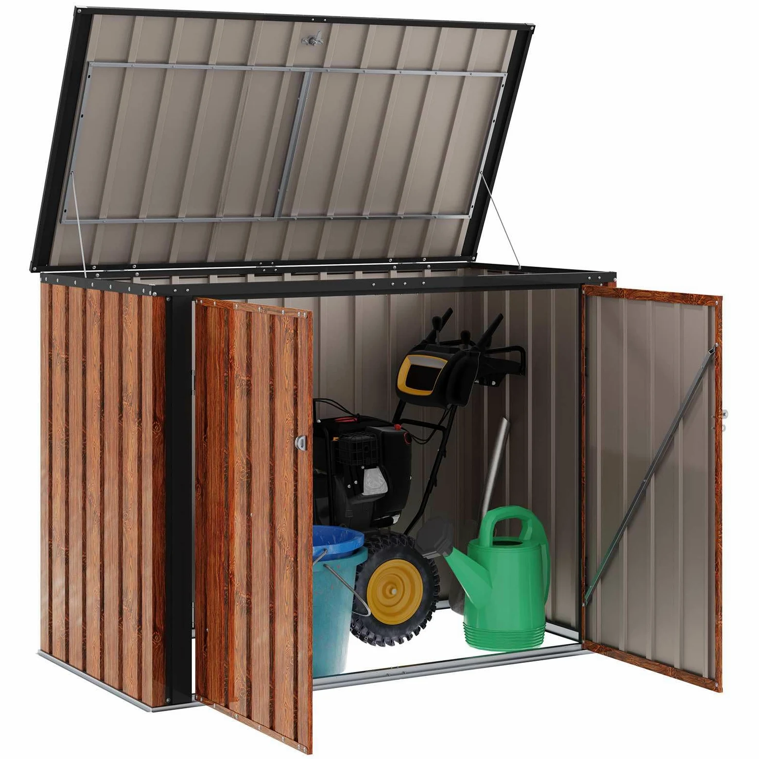 vidaXL Scatola di Stoccaggio per Giardino Marrone, Tavolo Moderno Rettangolare, Durevole e con Spazio di archiviazione. Perfetto per Piccoli spazi e per Esigenze di ristorazione e Lavoro, con Un Desi