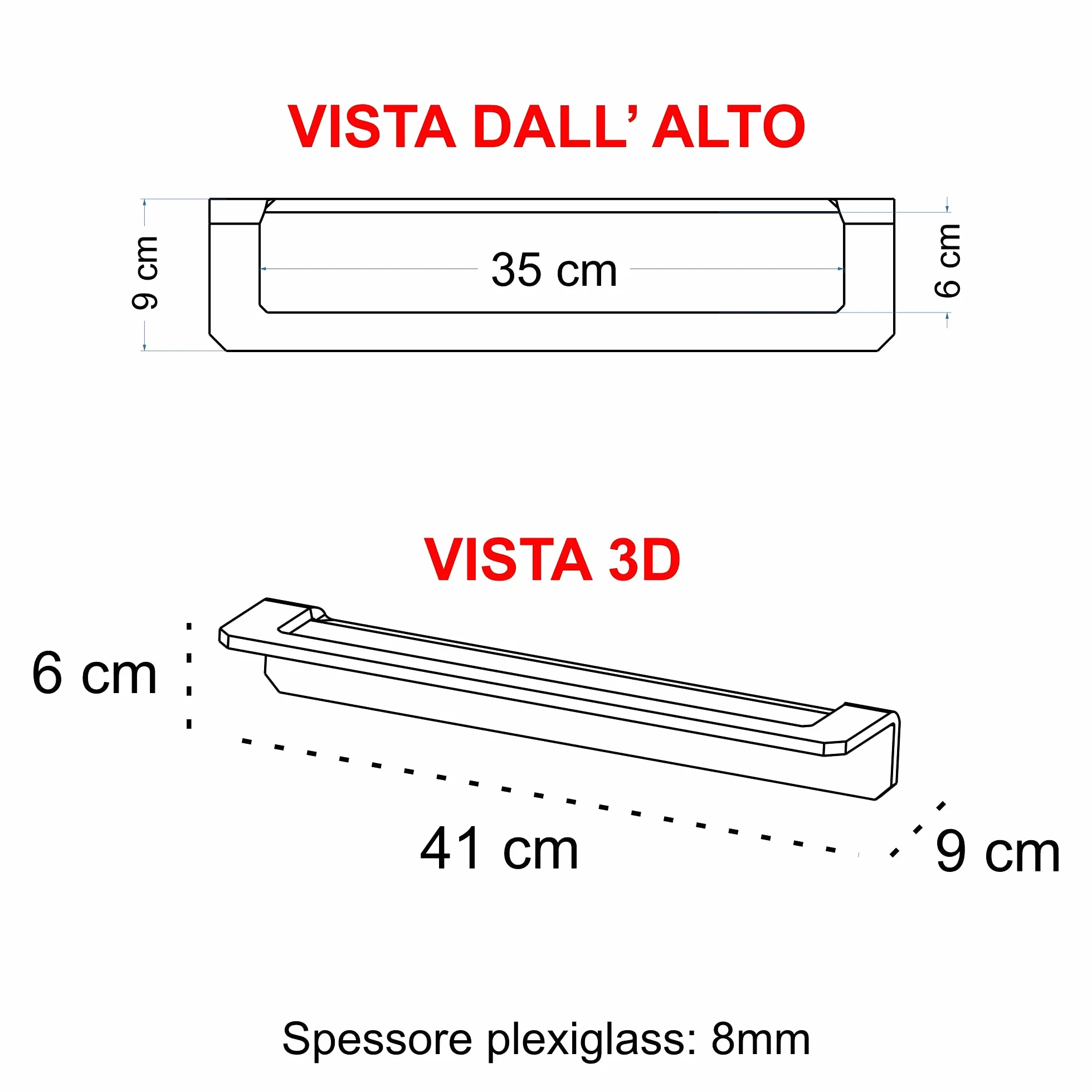 Porta Asciugamani Bagno Adesivo Vetro Acrilico Trasparente Portasalviette senza foratura