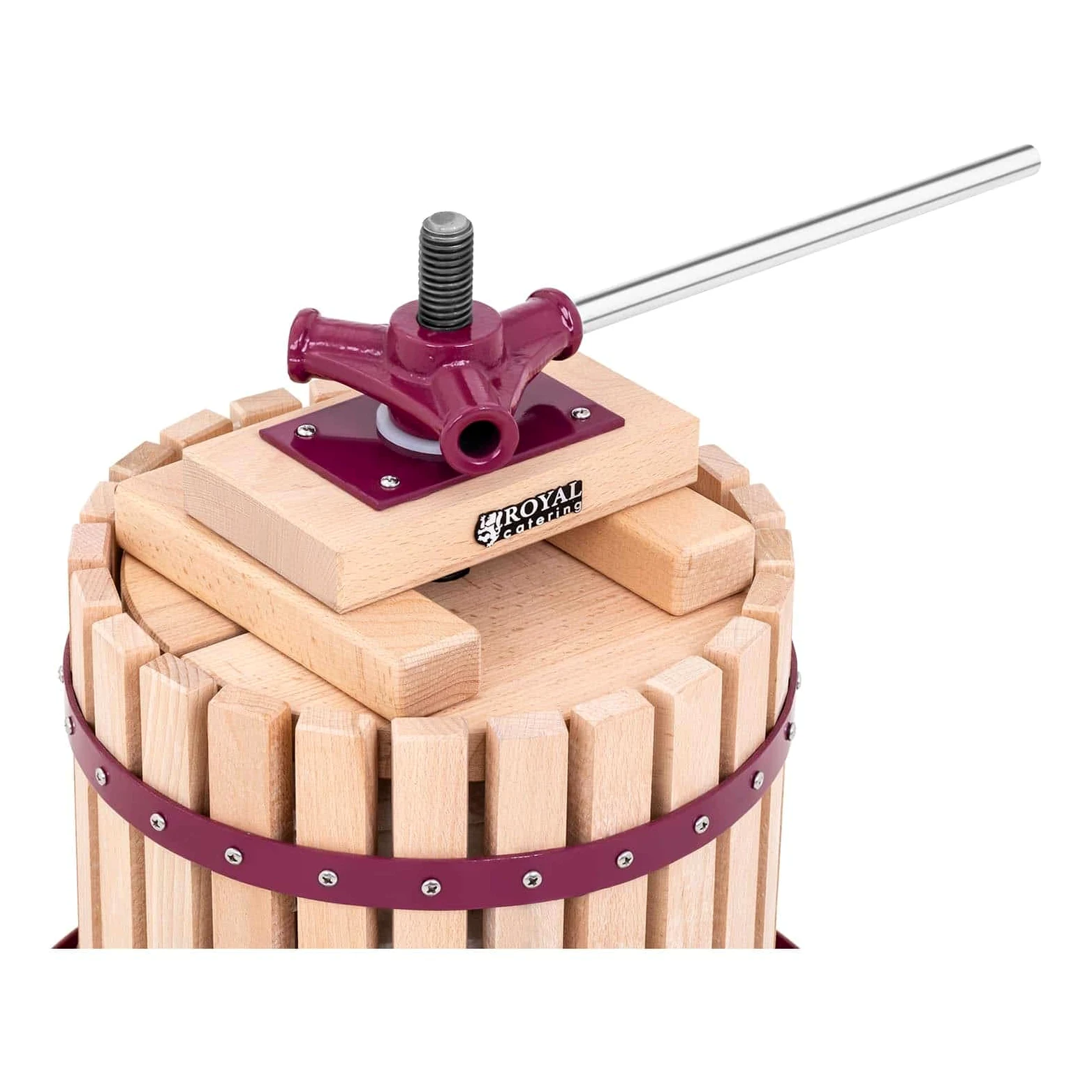 Royal Catering Torchietto Premitutto Manuale Torchio A Vite RCWP-12LW (Legno, 6 Litri, 1 Sacco filtrante)