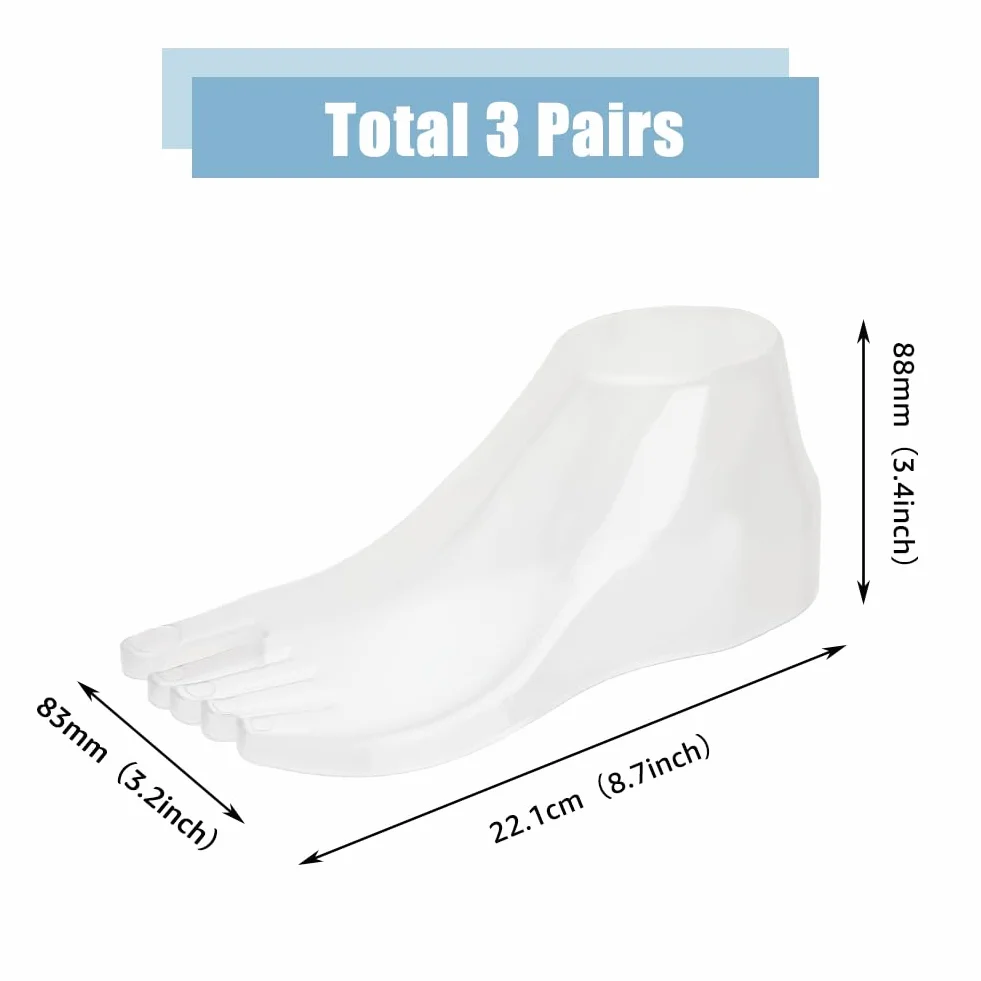 SUPERFINDINGS 3 Paia Strumenti per Modelli di Piede in Plastica Barella Sandalo Supporto Shaper Scarpe Trasparenti Display Manichino Femminile