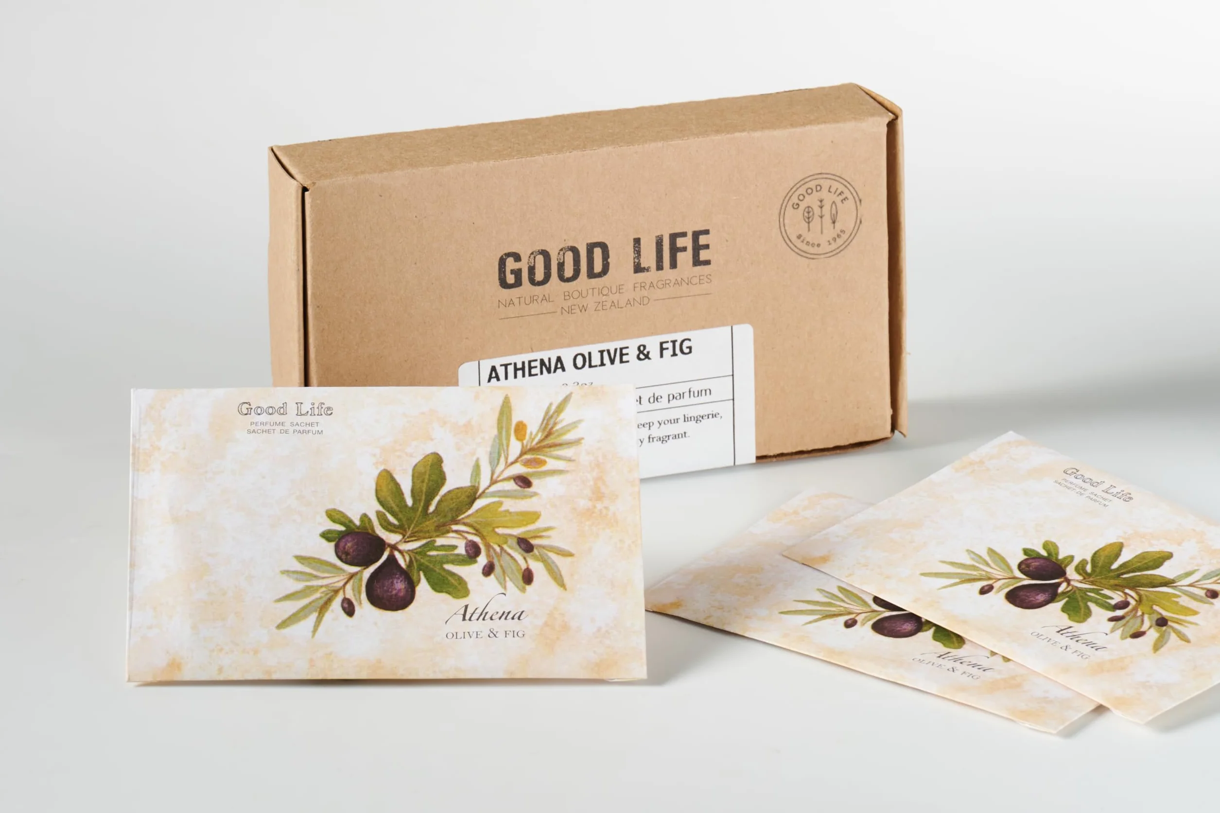 Sacchetti profumati per armadio alla Olive & Fichi Good Life | Progettate in Nuova Zelanda | 12 bustine