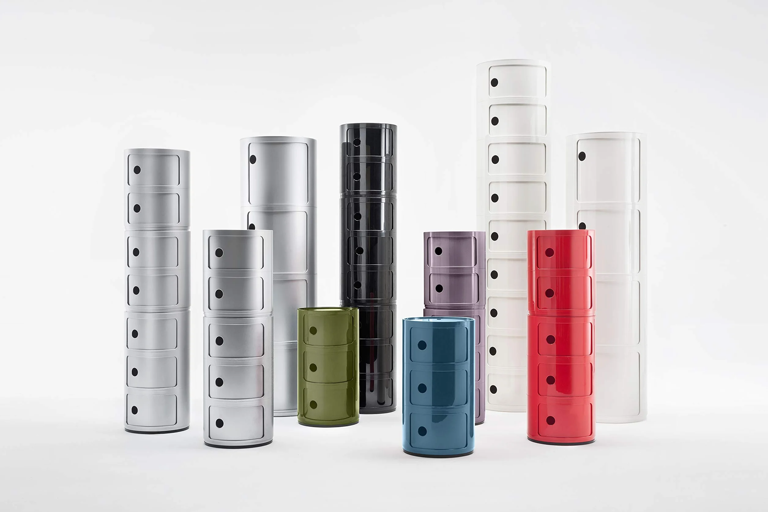 Kartell Componibili Contenitore 3 Elementi ABS Biały 32x32x58.5 cm