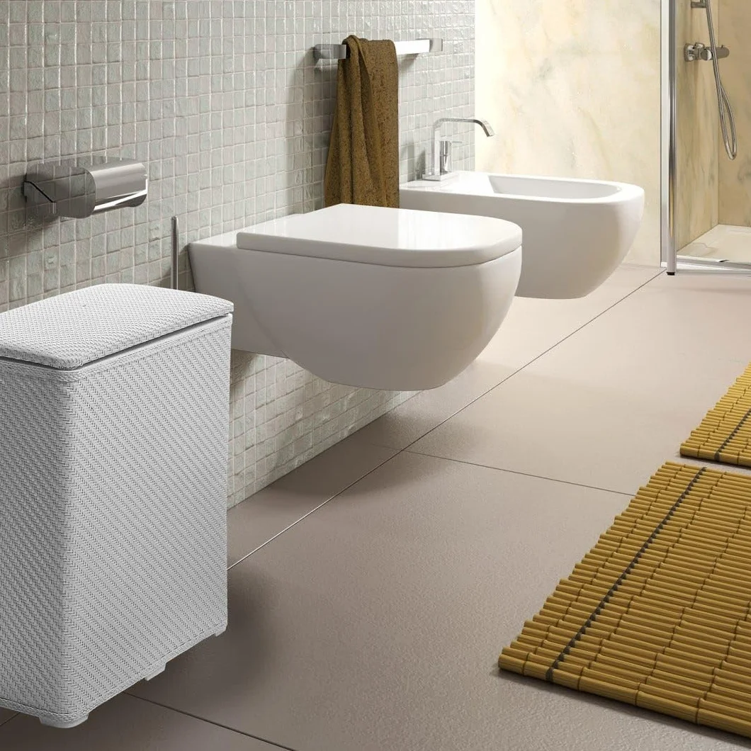 Cesto Portabiancheria Bianco Kiamami Valentina Bagno Robinia
