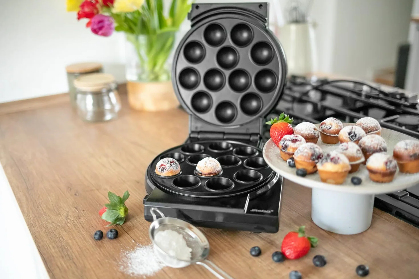 Steba Elettrodomestici Cake Maker 3 in 1, piastre antiaderenti per cake pop muffin ciambelle