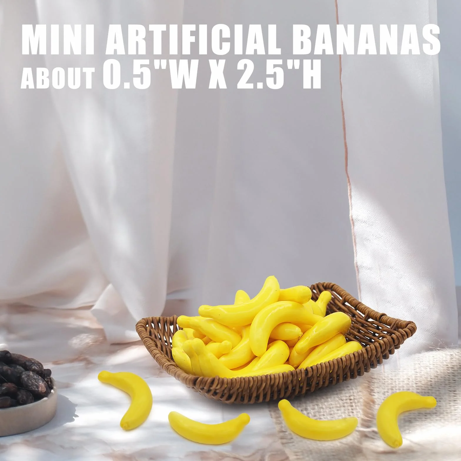 Banane artificiali realistiche in plastica 30 pezzi decorazione