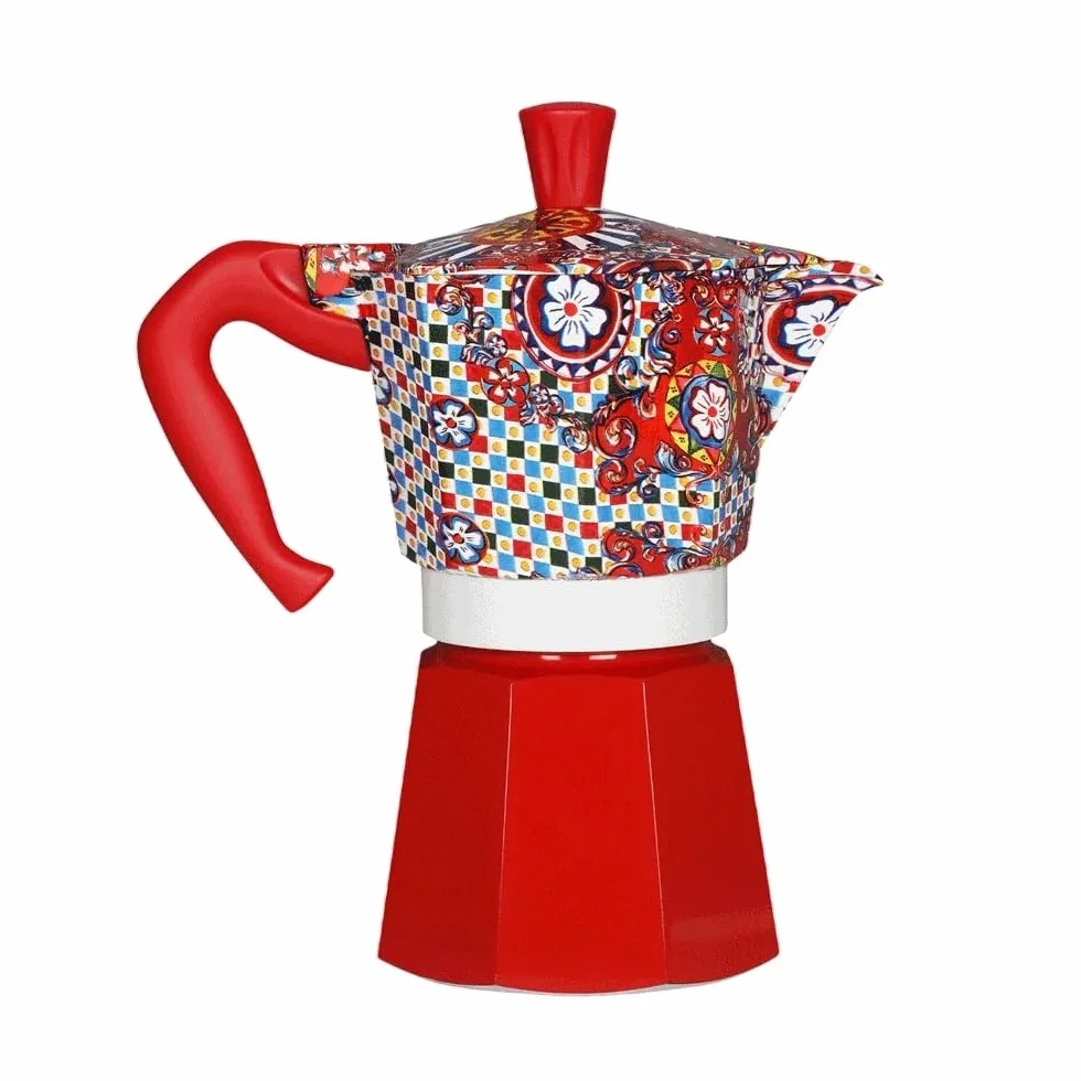 Caffettiera Italiana Bialetti Moka Express 0005327 3 Tazze D e G Rosso