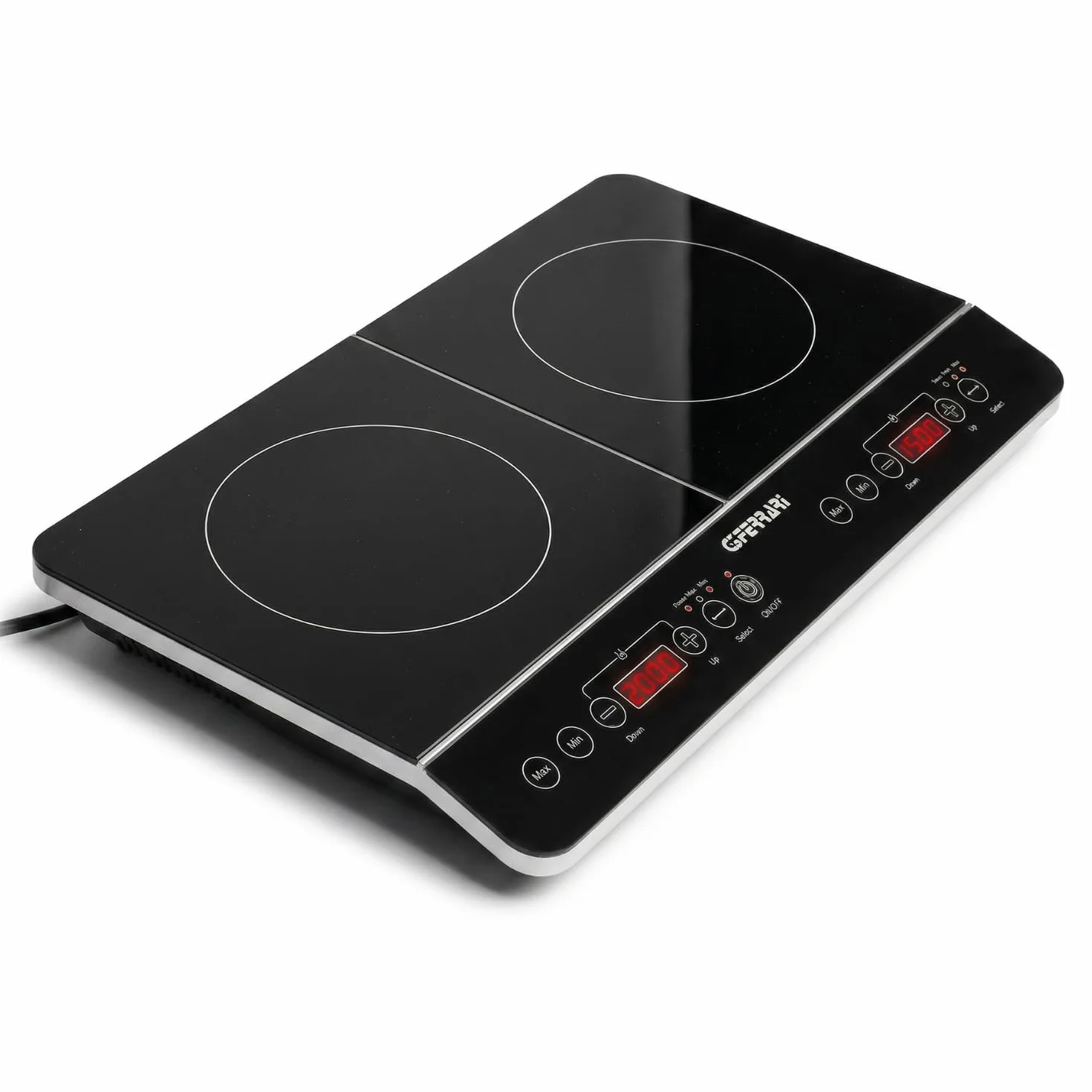 G3 Ferrari G10047 Piastra a Induzione Doppia 3500W Hi-Tech Chef Vetro Temperato Display Digitale