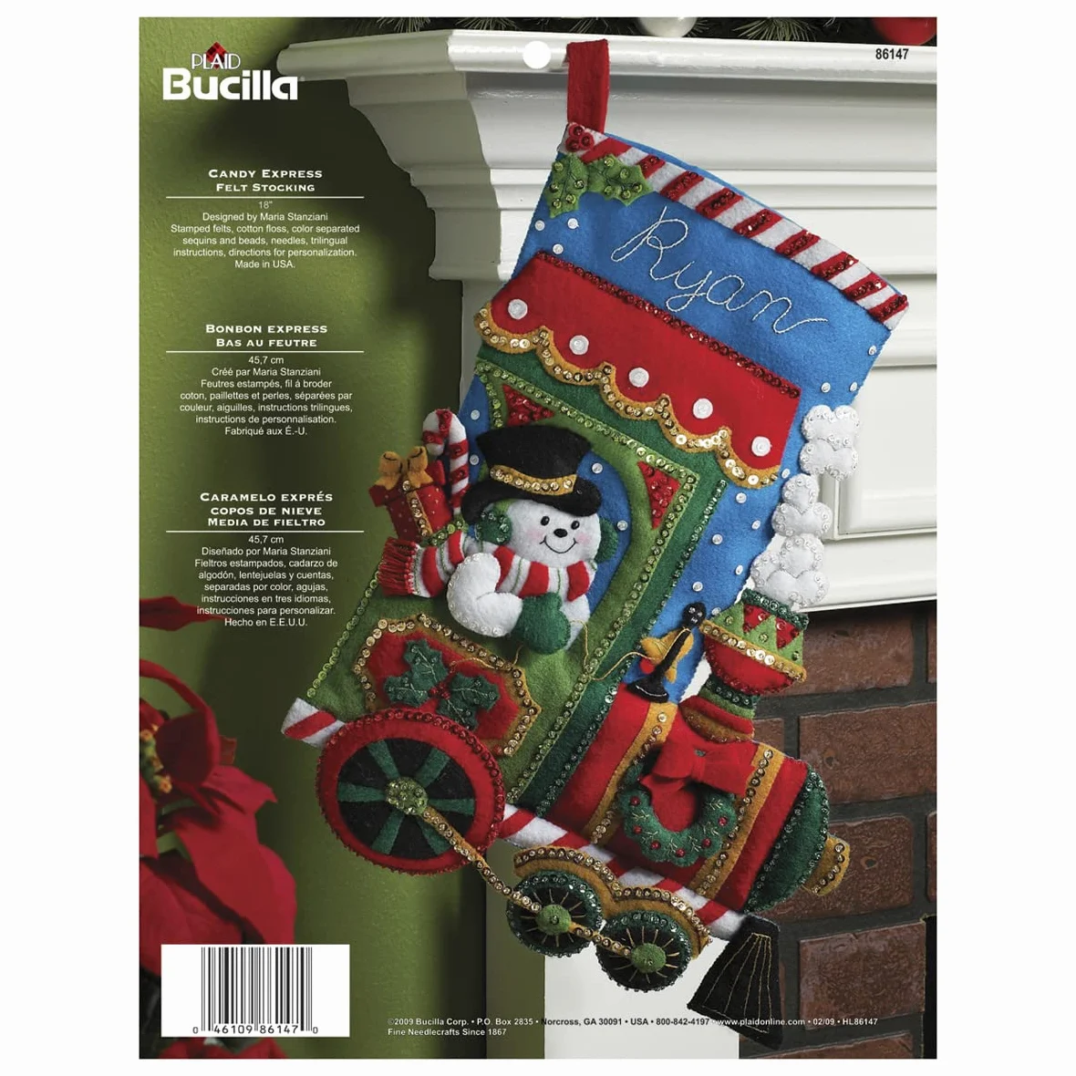 Bucilla Felt Stocking Applique Kit 18" Long-Candy Express
