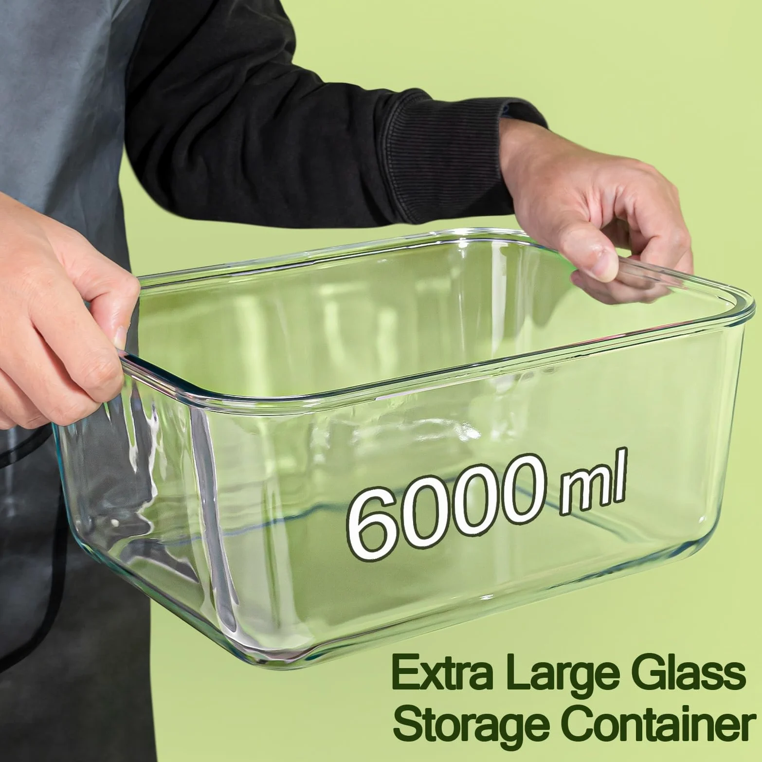 Grandi contenitori in vetro con coperchi, grandi contenitori per alimenti per marinata per rosticceria, pollo, preparazione di tacchino, anguria, potluck, XL XL extra large, contenitori ermetici per