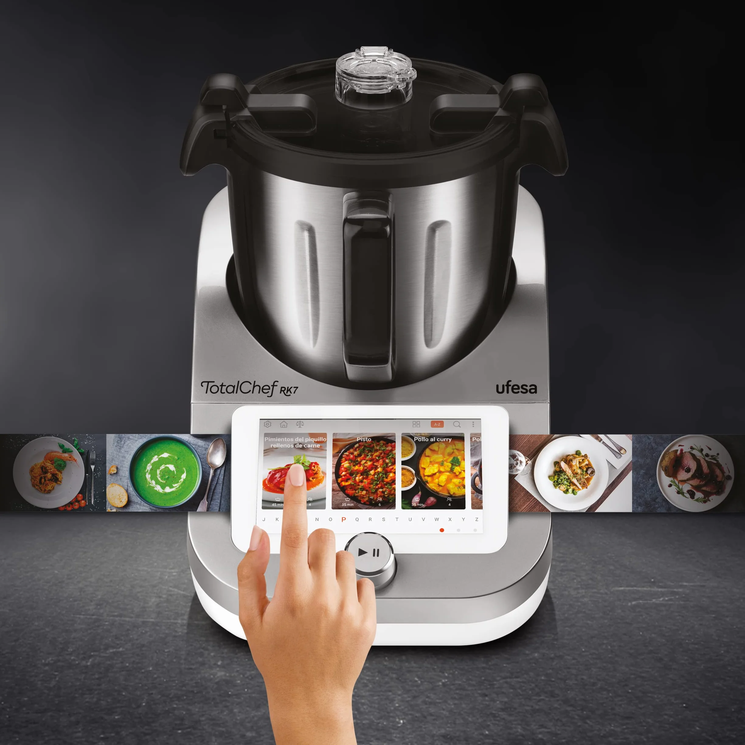 Ufesa TotalChef RK7 Robot da Cucina Intelligente Multifunzione, WIFI, Controllo Via App, 30 Funzioni, 4.5 L, Touch Screen da 7 pollici, Bilancia Integrata, Ricettario Interattivo