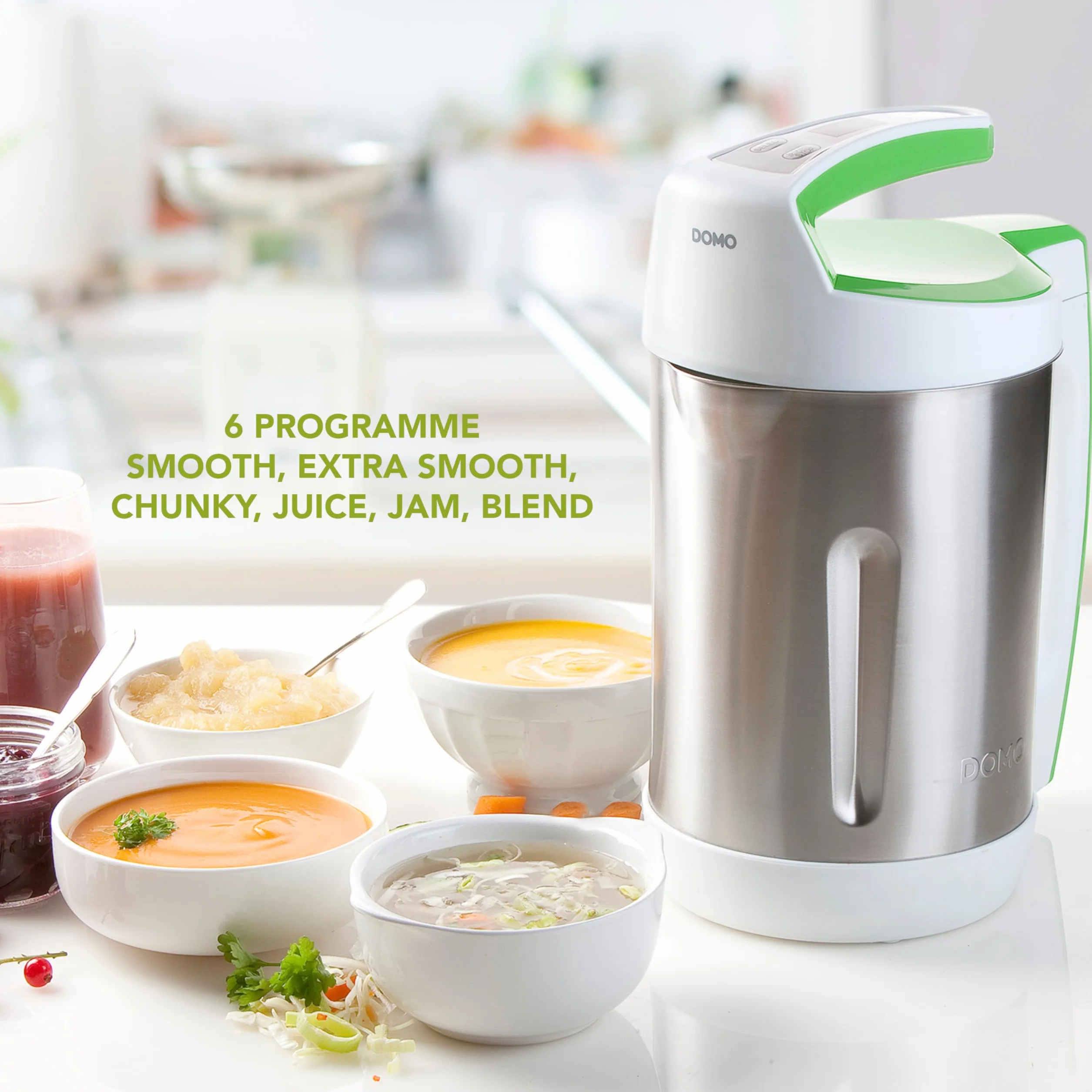 DOMO DO705BL - Frullatore per zuppa, 2 l, 6 programmi LED