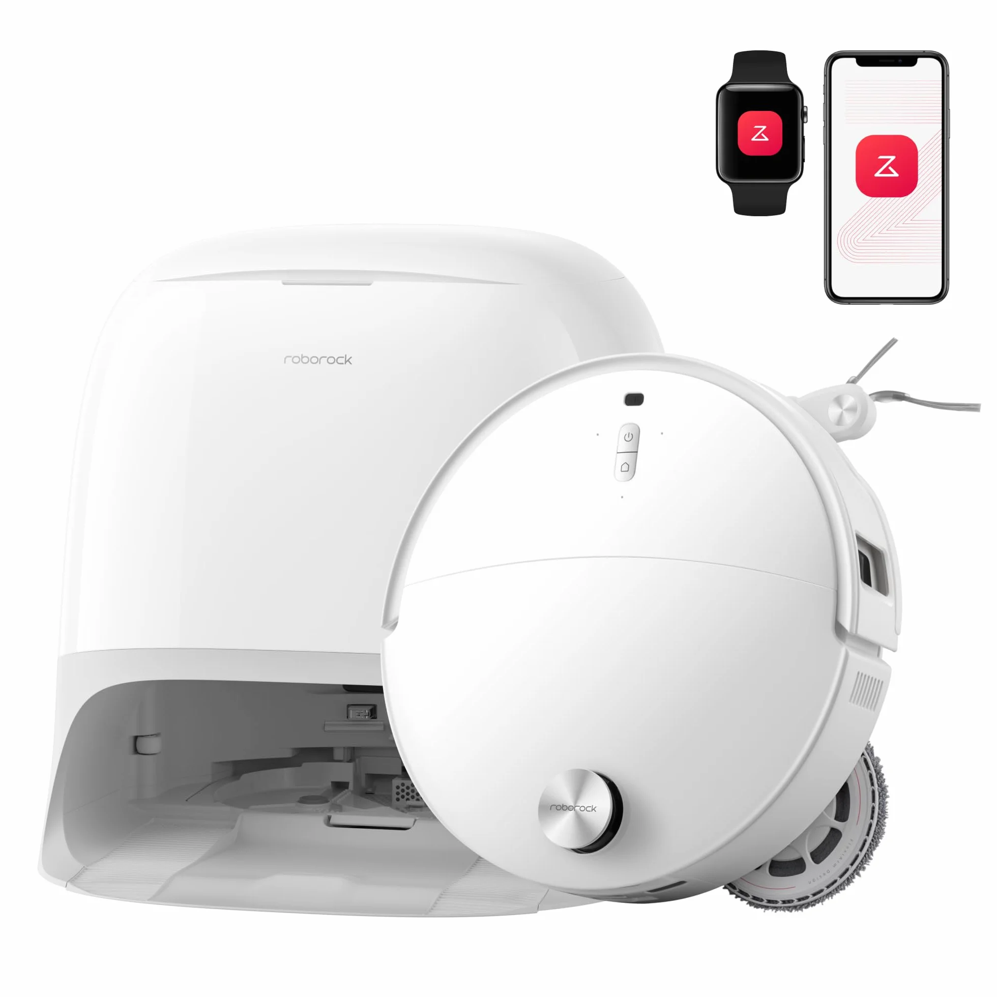 roborock Qrevo Curv 2 Pro Robot Aspirapolvere Lavapavimenti con LDS Retrattile, 7,98 cm, 25000 Pa, Zero-Grovigli, Acqua 100°C, Autopulente, Evita Ostacoli, per Peli di Animali Domestici