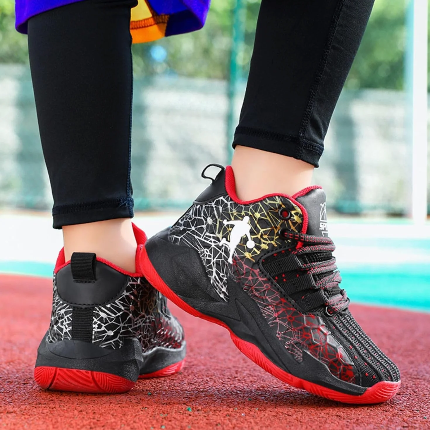Scarpe da Basket Leggero Antiscivolo Traspirante per Bambini e Ragazzi Sneaker Sportive