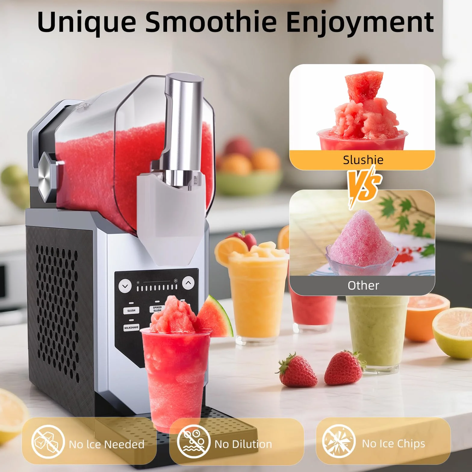 Macchina per Granita Elettrica 2,0L 220W, 5 Modalità, Tattile, per Sorbetto e Bevande