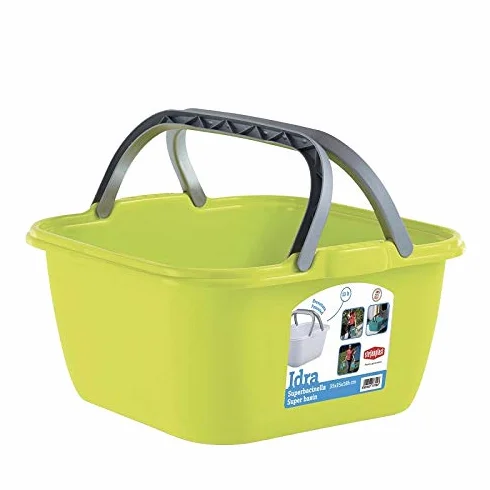 Bacinella Quadrata 13 Litri con Manici Stefanplast - Colore Verde