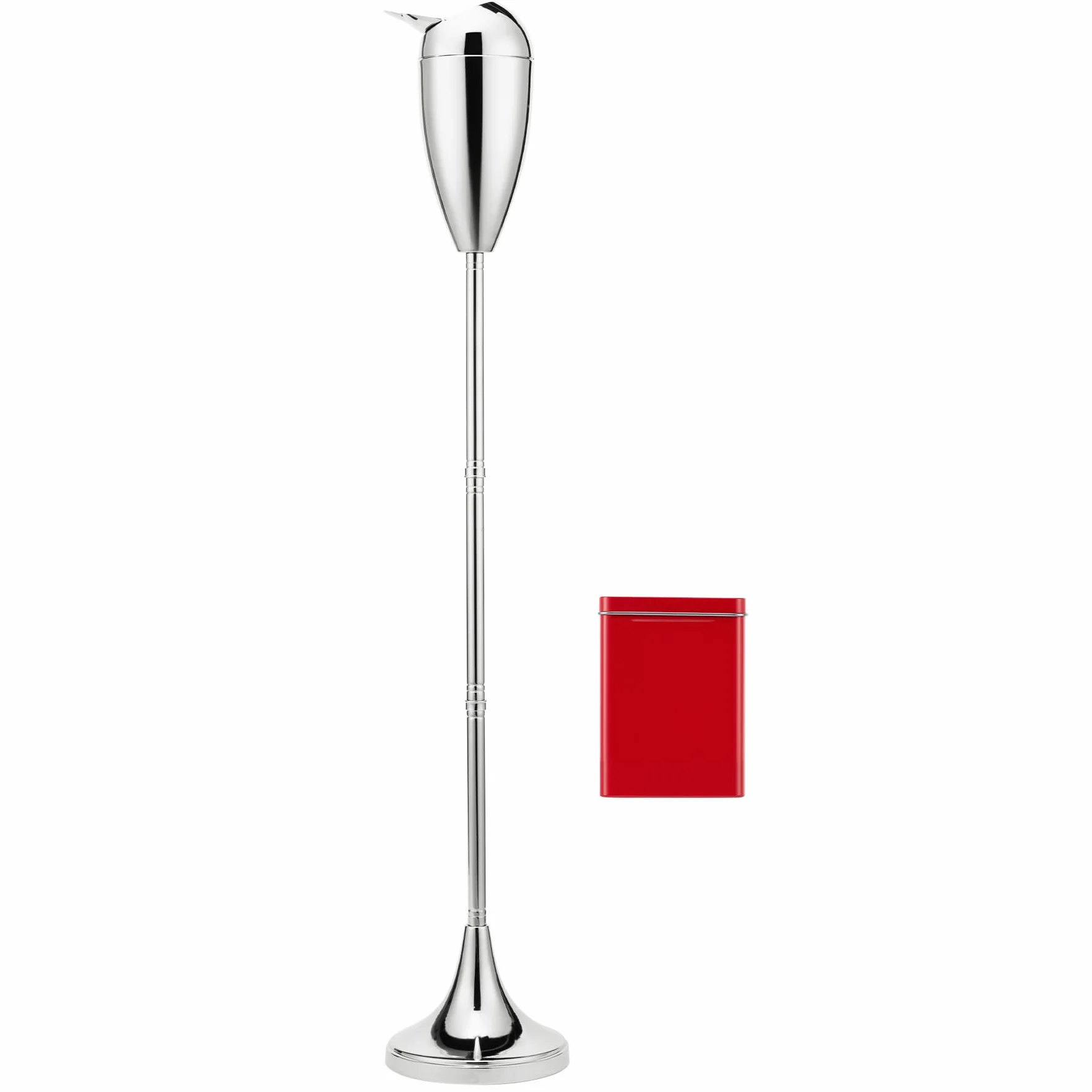 CO-Z Posacenere da Terra Regolabile in Altezza in Metallo Cromato 50,8-88,9 cm