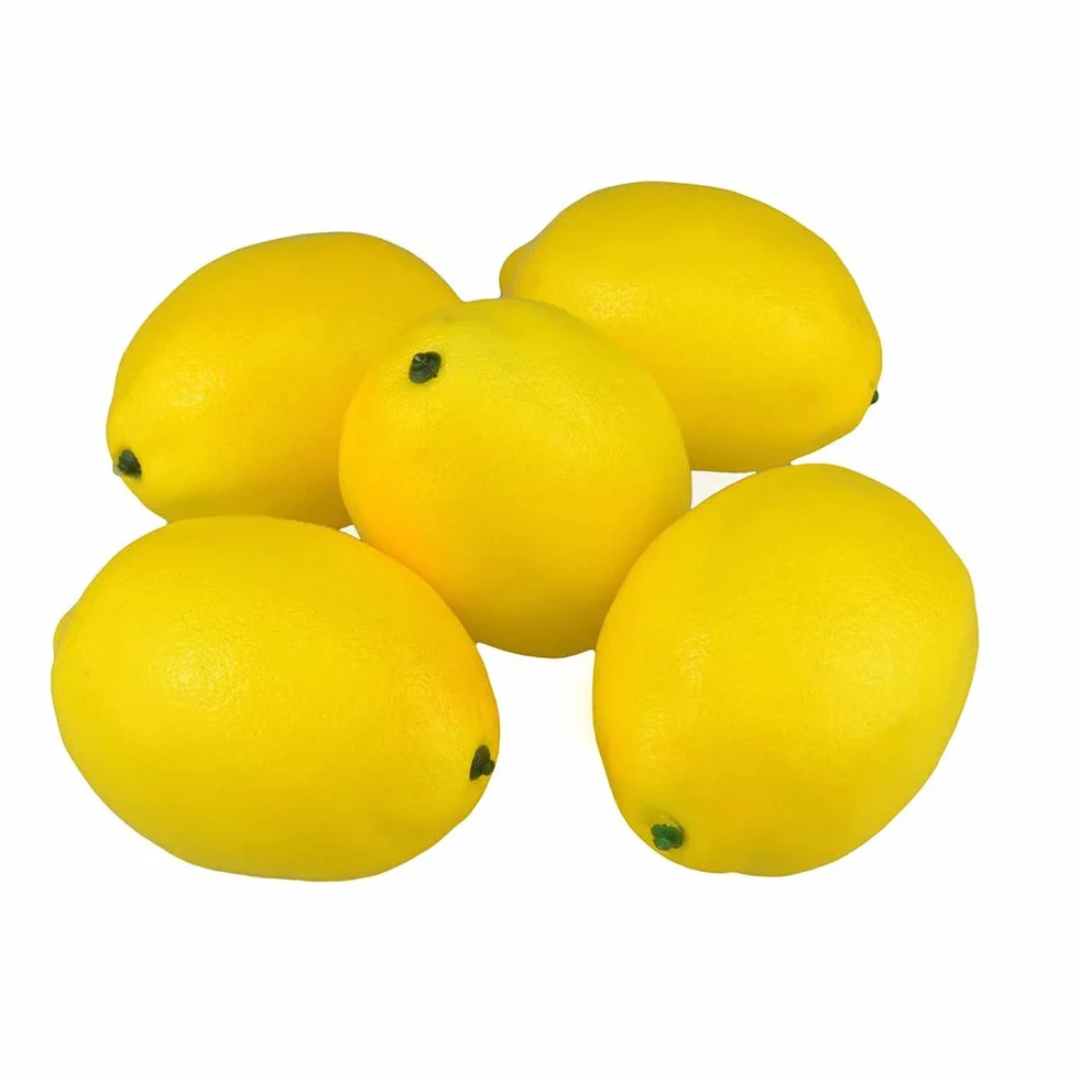 Limoni Gialli Artificiali Frutta Finta Simulazione Realistica 5 Pezzi