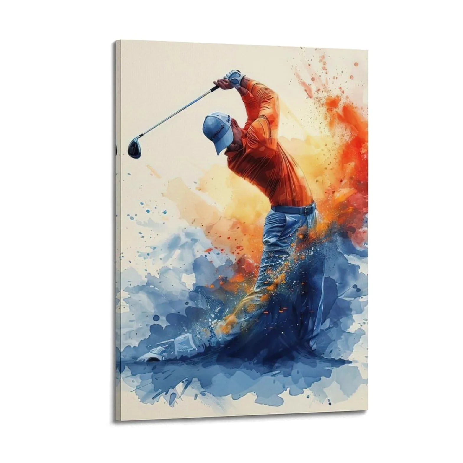 XMUXCY Decorazione da parete per camera da letto, poster su tela, poster sportivo, stile artistico, golf, altalena, 60 x 90 cm, stile cornice
