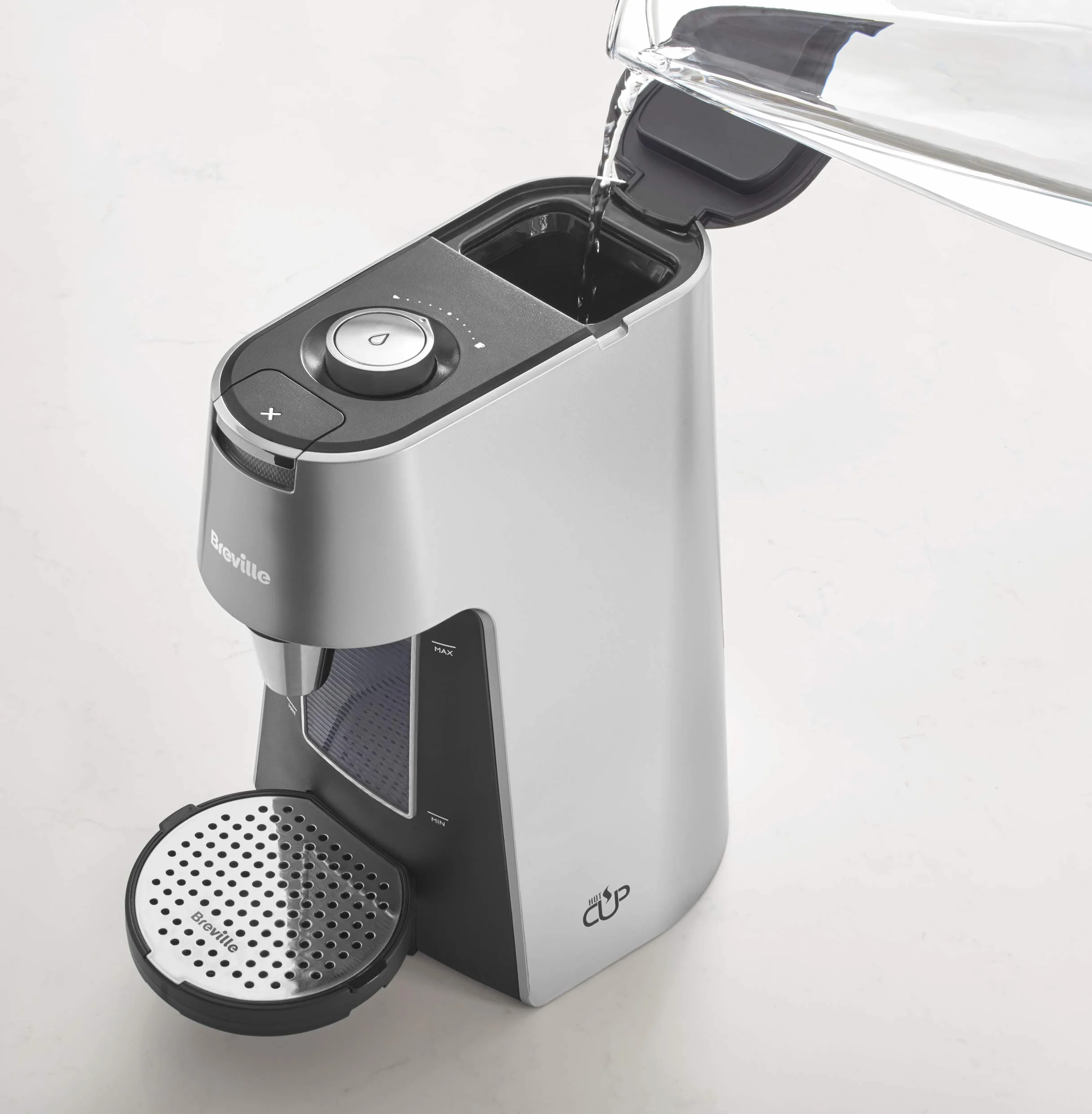 Breville HotCup VKT111 - Distributore di acqua calda, 3 kW, erogazione variabile e regolazione dell'altezza, 2 l, colore: argento