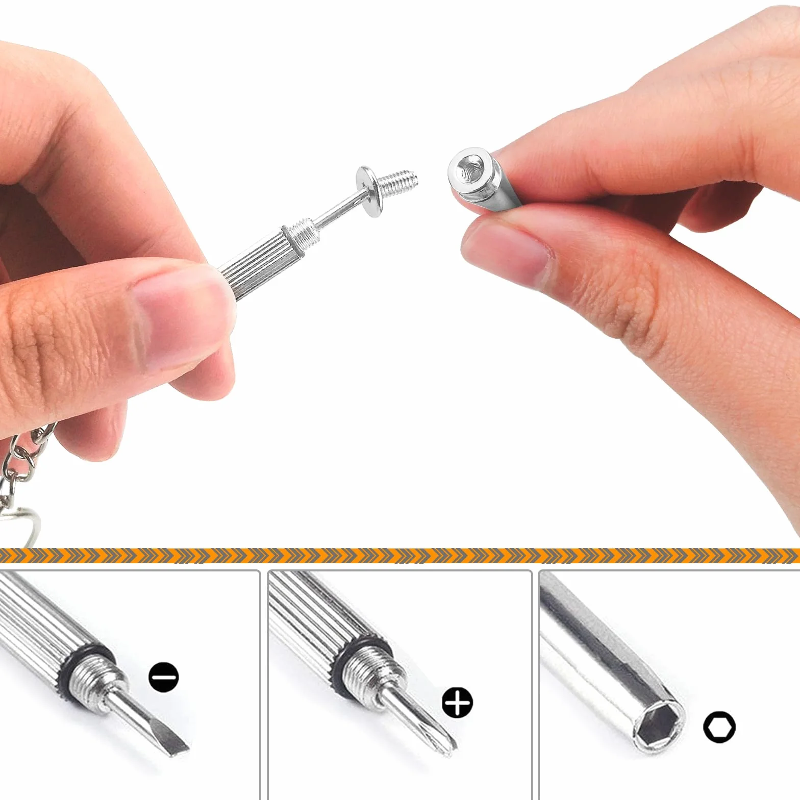 100 pz Spikes Studs 7mm Metallo Cone Spikes Rivet, Punk Rock Vite Back Studs per DIY Borse Abbigliamento, con cacciavite (argento, 3 dimensioni)