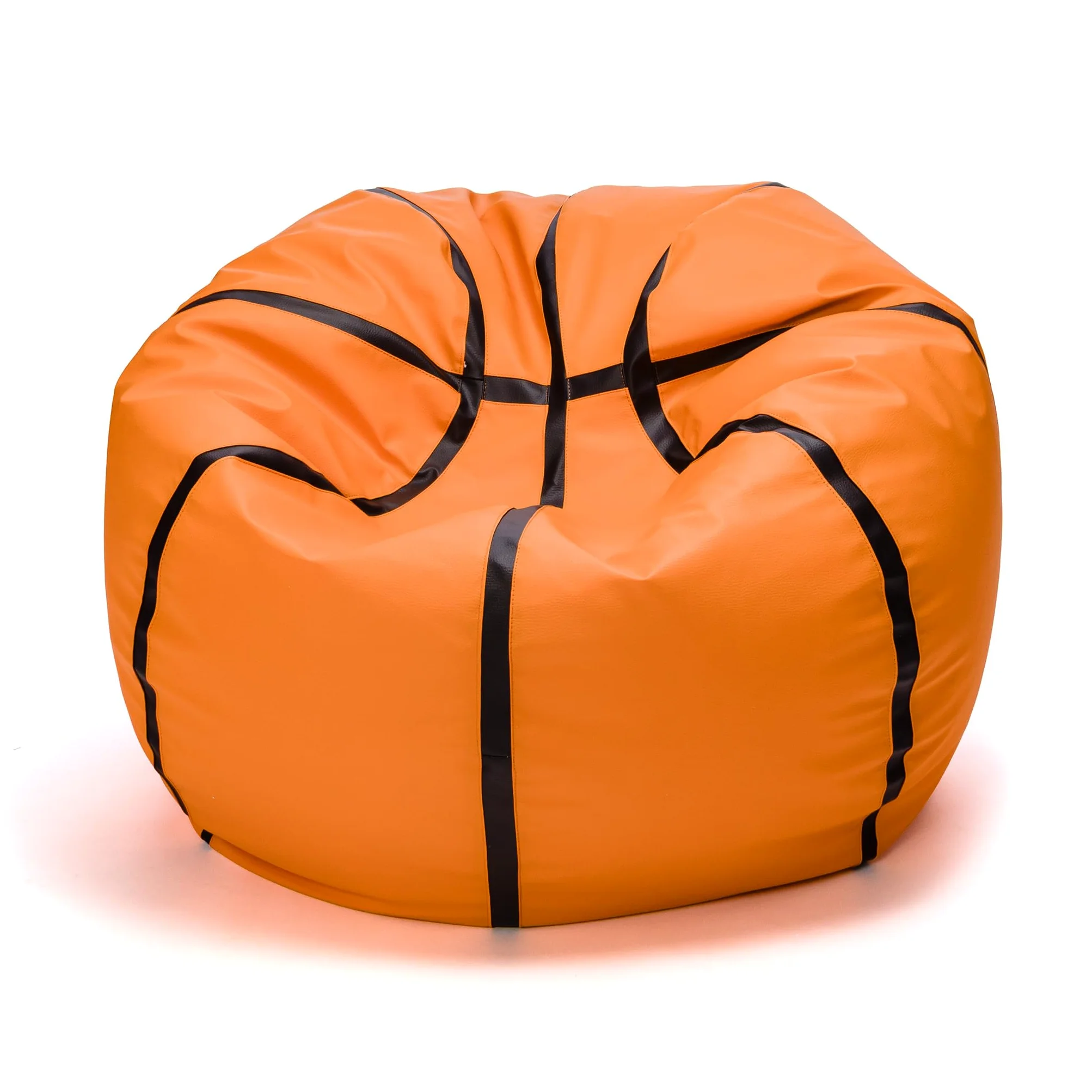 Ecopuf Basketball Pouf XL - da camera in similpelle per il basket - Ideale per gli appassionati di pallacanestro, i bambini - 100x55cm, Arancione: Pallacanestro