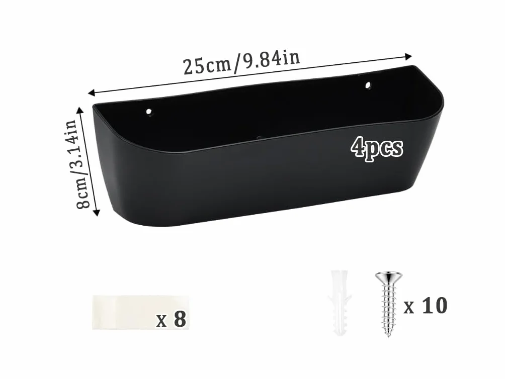 Anlising Portascarpe da Parete per Camper 4PCS da Appendere Al Muro con Accessori (Nero)