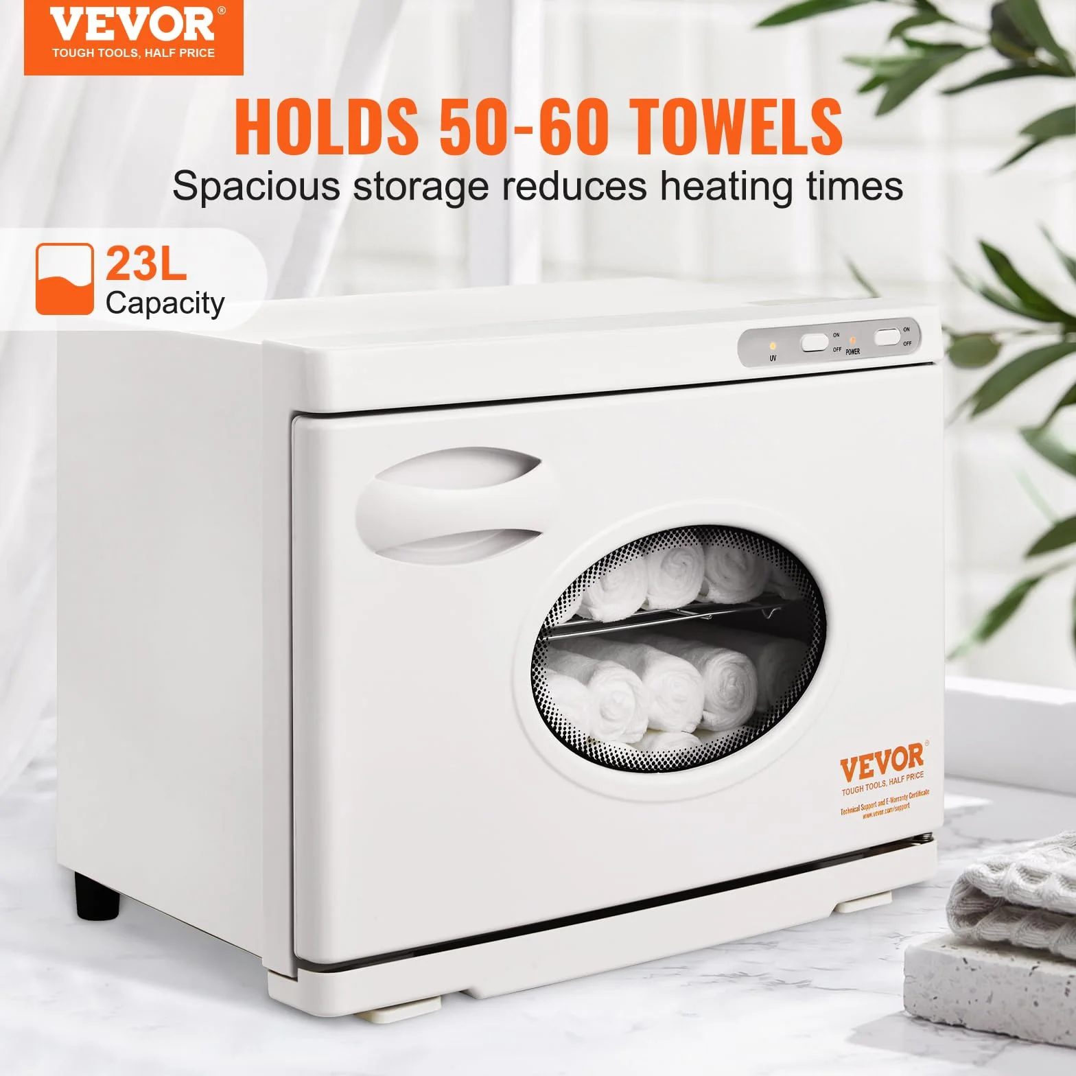 VEVOR Scaldasalviette Armadietto Sterilizzatore 23L con Luce UV 2 Ripiani con Griglia in Acciaio Inox, Scaldasalviette Riscaldamento per Asciugamani Armadietto da Spa Salone di Bellezza Bagno Hotel
